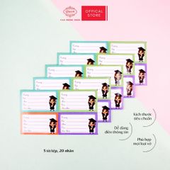 Nhãn vở học sinh Nữ Sinh Queen - 20 nhãn/1 tệp - LB901 nhãn decal chất liệu tốt