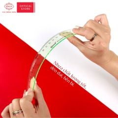 Thước kẻ trong suốt 20cm - Queen PR-20cm (Nhựa cao cấp nguyên sinh)