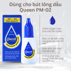 Mực bút lông dầu Queen - Tiêu chuẩn Châu Âu & Mỹ - RFI-02 bám dính tốt trên nhiều bề mặt - 25ml