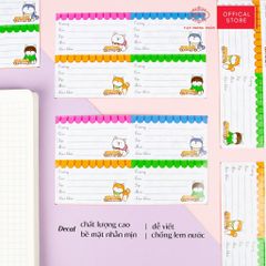 Nhãn vở học sinh Shiba Queen - 20 nhãn/1 tệp - LB901 nhãn decal chất liệu tốt