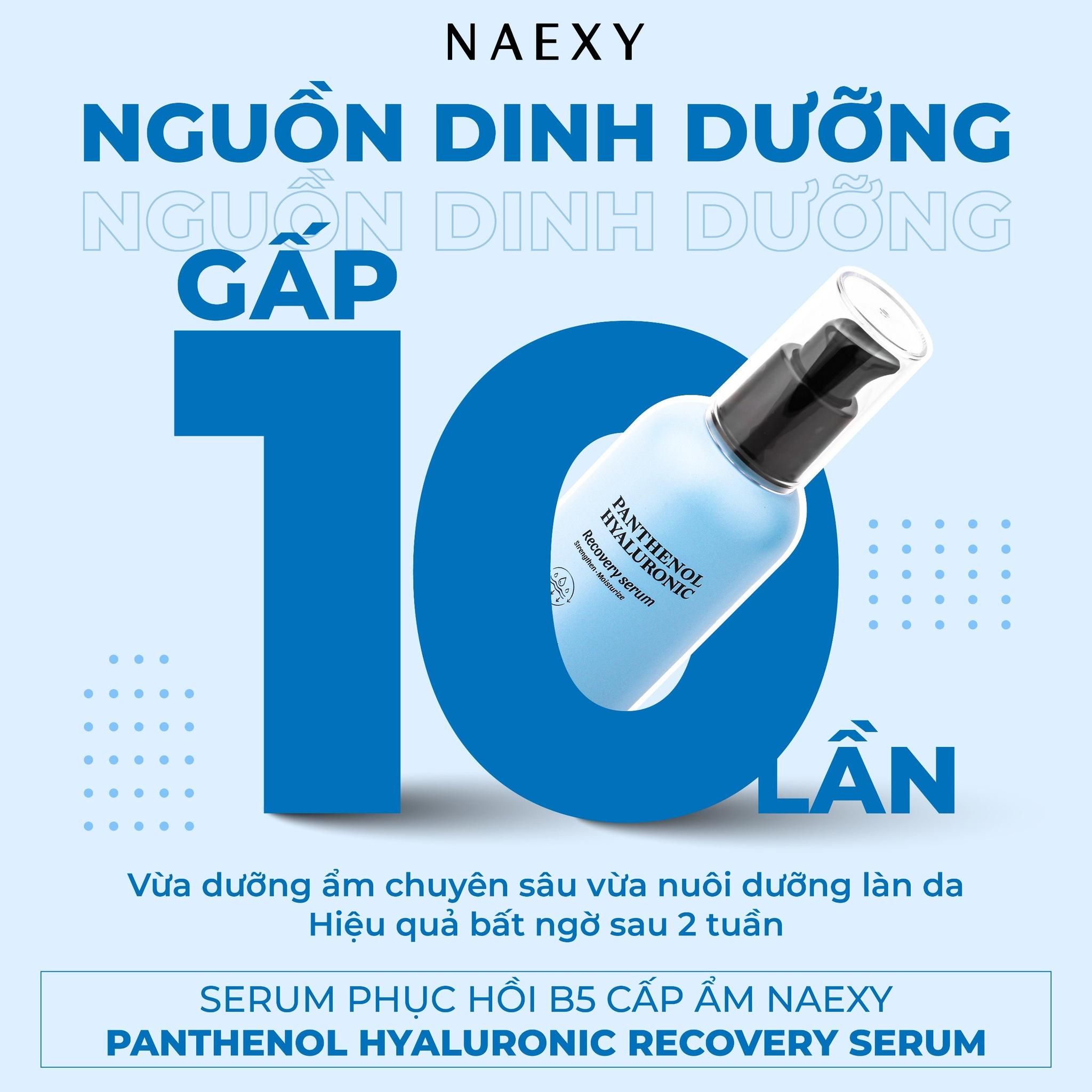 SERUM HỖ TRỢ PHỤC HỒI B5 CẤP ẨM NAEXY PANTHENOL HYALURONIC RECOVERY SERUM 50ML