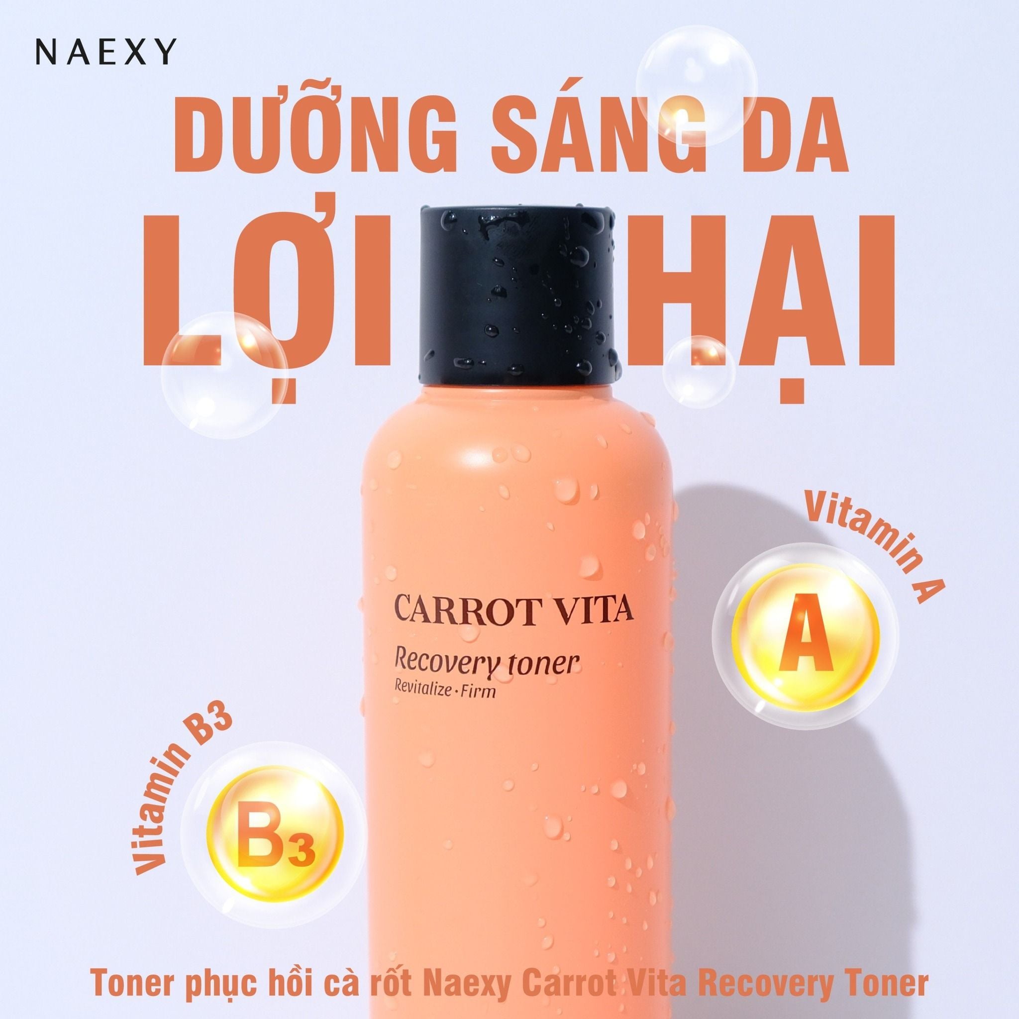 TONER HỖ TRỢ PHỤC HỒI CÀ RỐT NAEXY CARROT VITA RECOVERY TONER 200ML