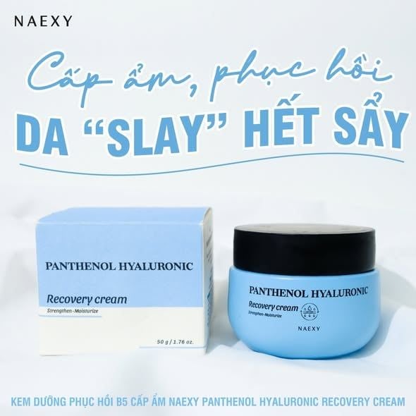 KEM DƯỠNG HỖ TRỢ PHỤC HỒI B5 CẤP ẨM NAEXY PANTHENOL HYALURONIC RECOVERY CREAM 50G