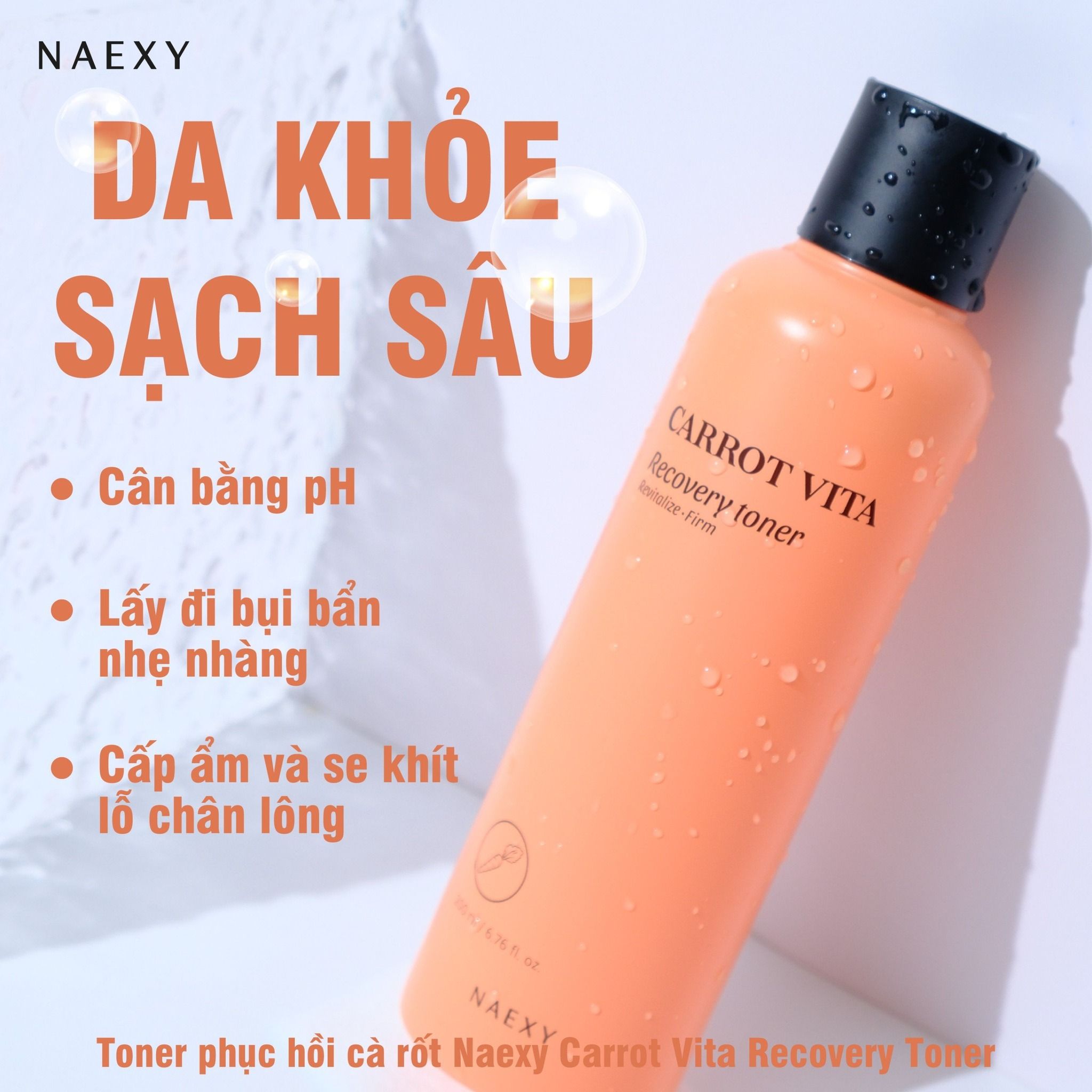 TONER HỖ TRỢ PHỤC HỒI CÀ RỐT NAEXY CARROT VITA RECOVERY TONER 200ML