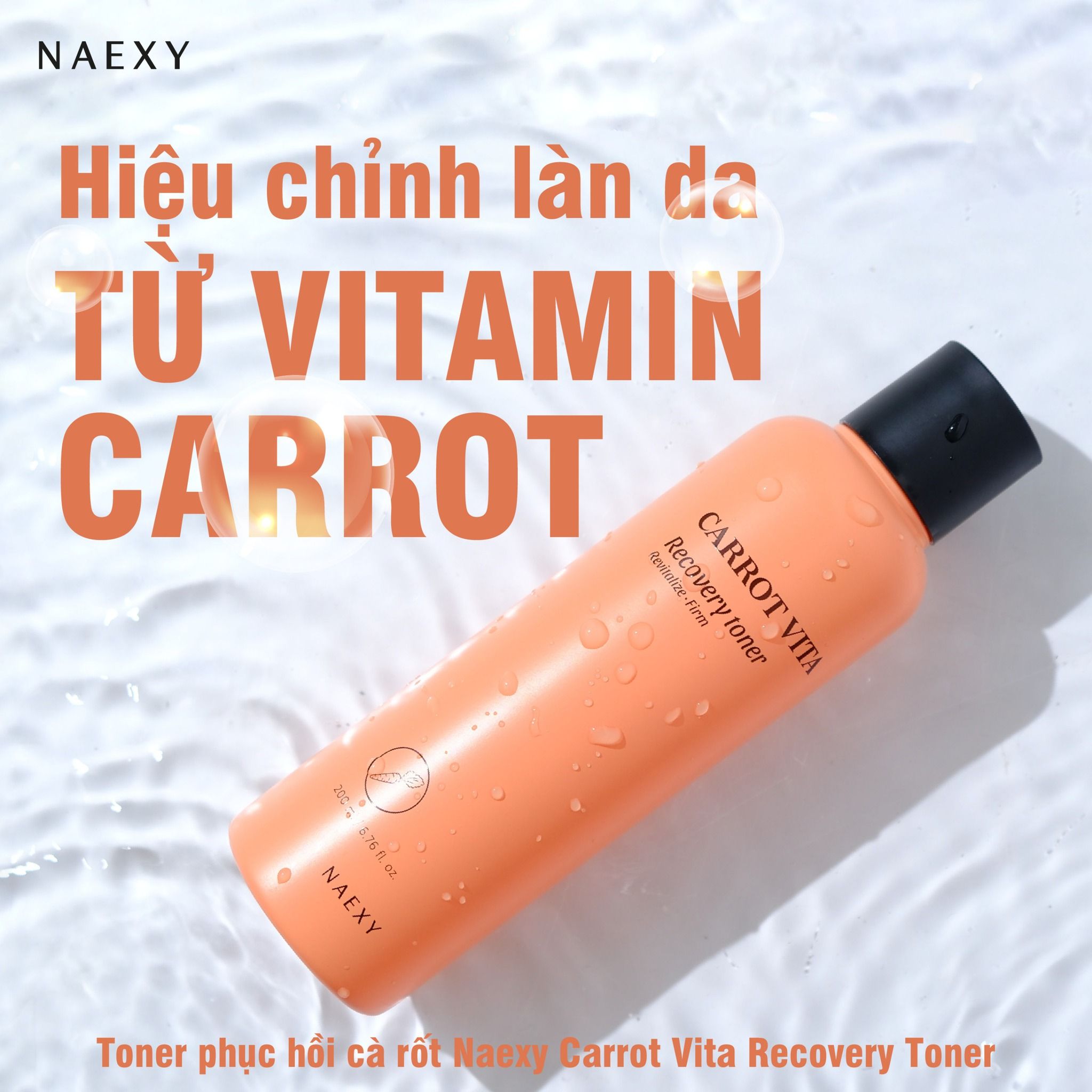 TONER HỖ TRỢ PHỤC HỒI CÀ RỐT NAEXY CARROT VITA RECOVERY TONER 200ML