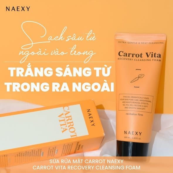 SỮA RỬA MẶT CÀ RỐT NAEXY CARROT VITA RECOVERY CLEANSING FOAM 100ML