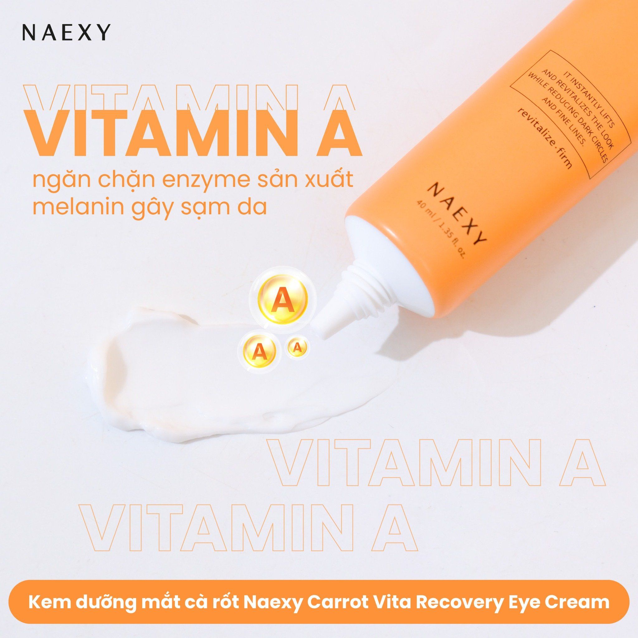 KEM DƯỠNG MẮT CÀ RỐT NAEXY CARROT VITA RECOVERY EYE CREAM 40ML