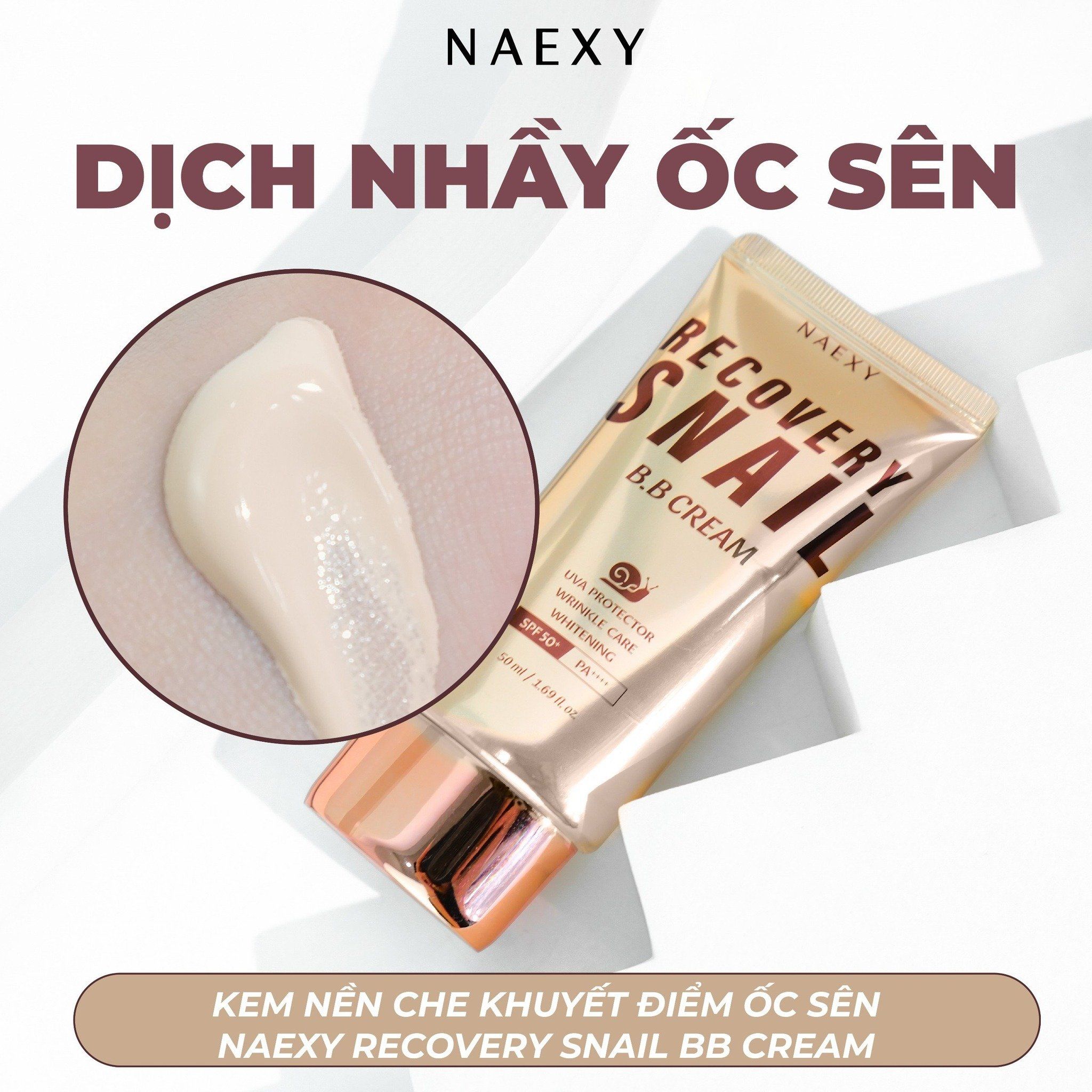 KEM NỀN ỐC SÊN NAEXY RECOVERY SNAIL B.B CREAM 50ML