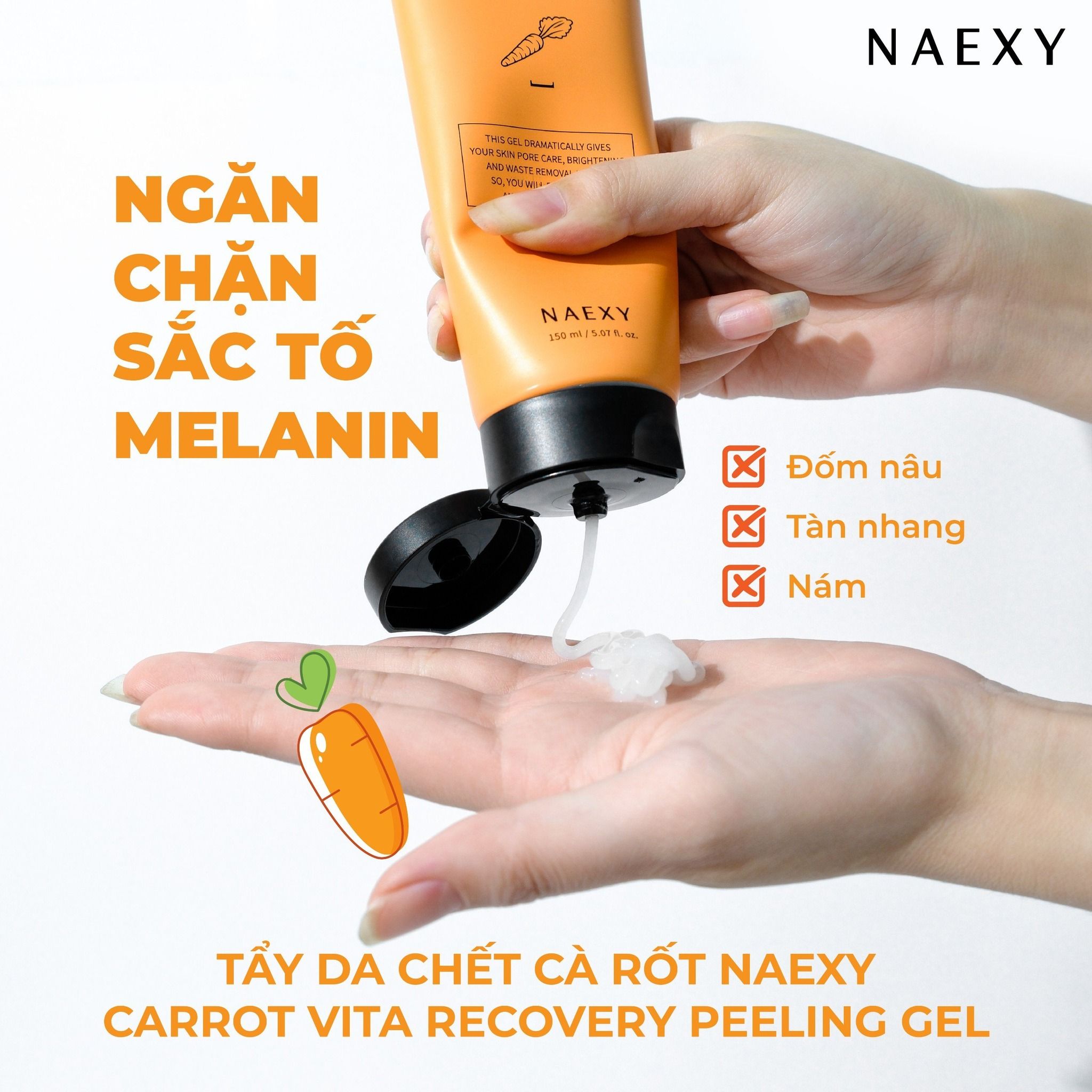 TẨY DA CHẾT CÀ RỐT NAEXY CARROT VITA RECOVERY PEELING GEL 150ML