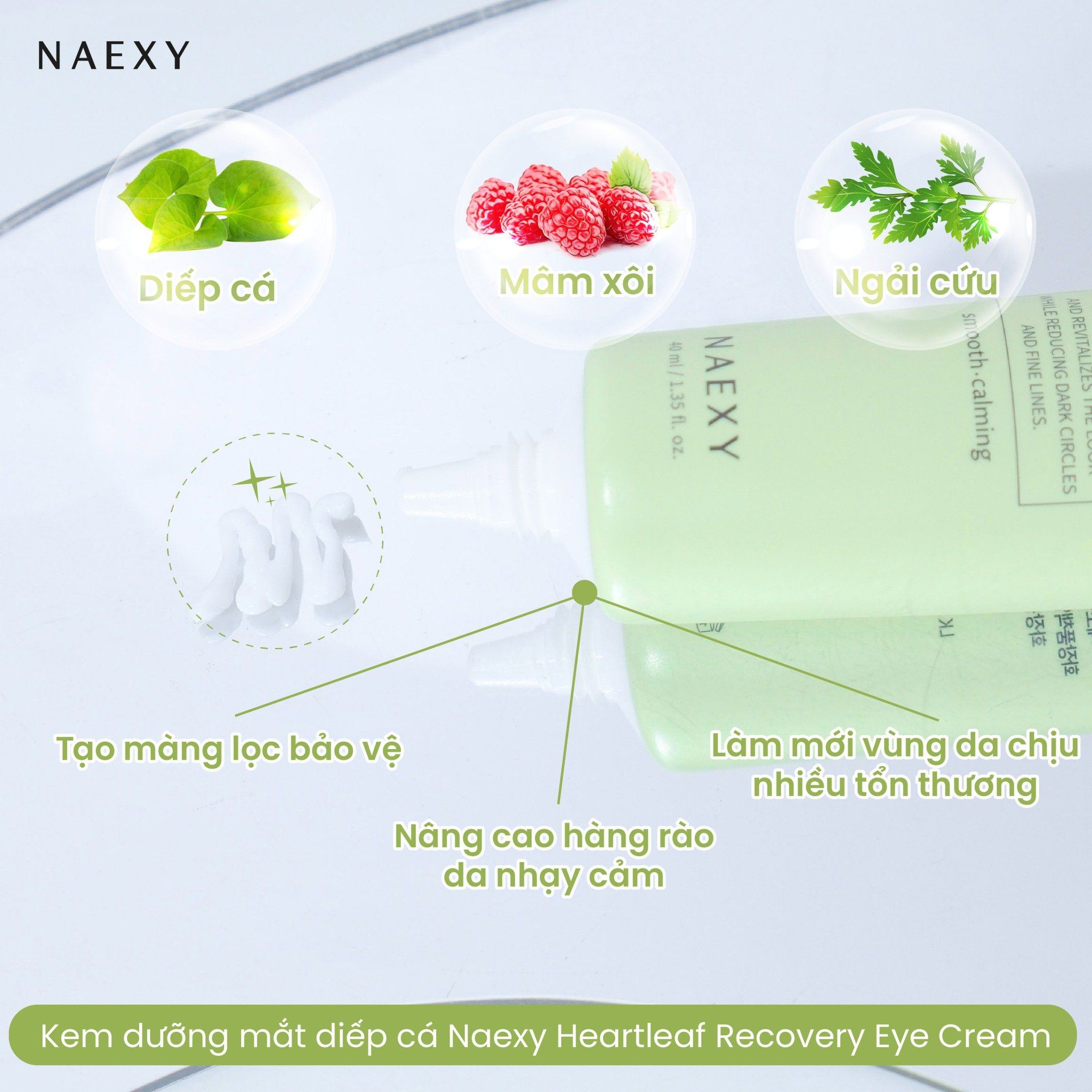 KEM DƯỠNG MẮT DIẾP CÁ NAEXY HEARTLEAF RECOVERY EYE CREAM 40ML
