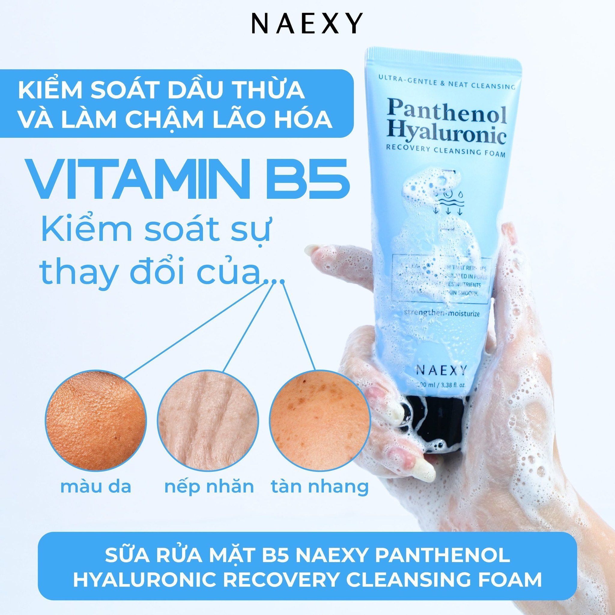 SỮA RỬA MẶT B5 NAEXY PANTHENOL HYALURONIC RECOVERY CLEANSING FOAM 100ML