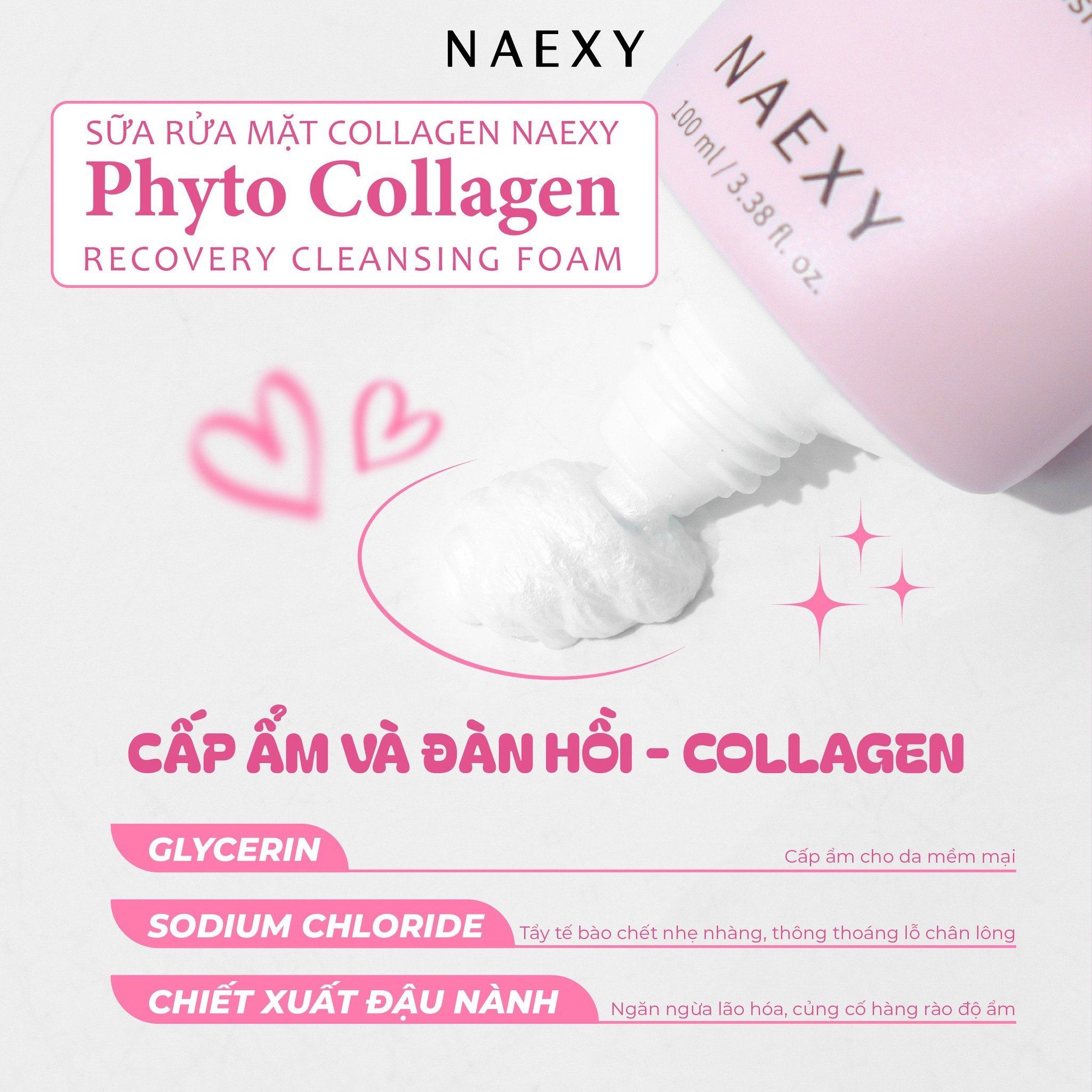 SỮA RỬA MẶT COLLAGEN NAEXY PHYTO COLLAGEN RECOVERY CLEANSING FOAM 100ML