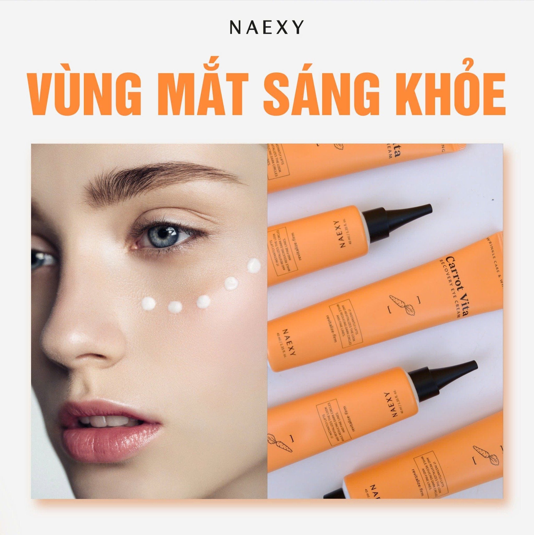 KEM DƯỠNG MẮT CÀ RỐT NAEXY CARROT VITA RECOVERY EYE CREAM 40ML