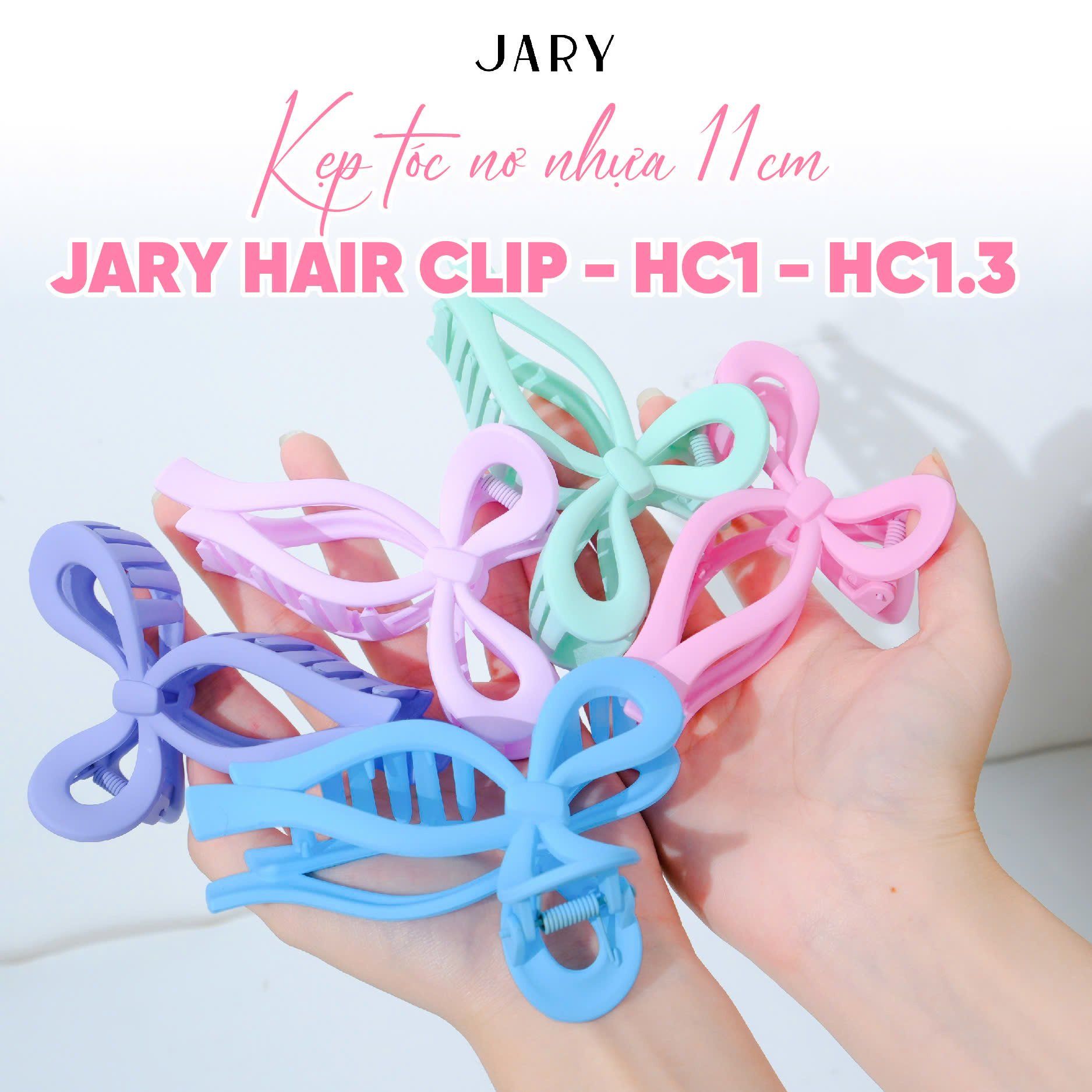 KẸP TÓC NƠ NHỰA 11CM JARY HAIR CLIP - HC1 - HC1.3 - HC1.3.0 - MÀU XANH DA TRỜI