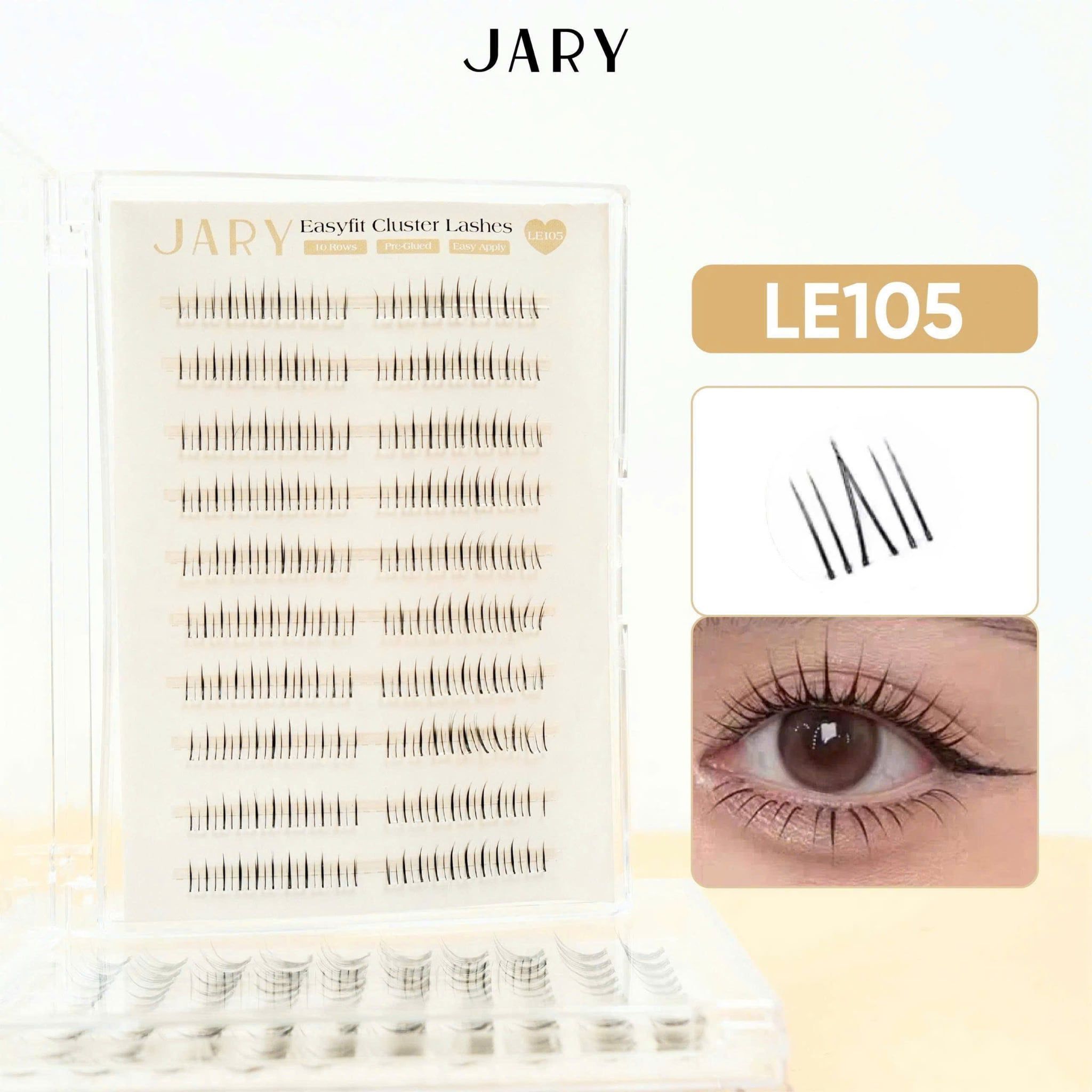 LÔNG MI CỤM  CÓ SẴN KEO 10 HÀNG JARY EASYFIT CLUSTER LASHES - MI DƯỚI LE105