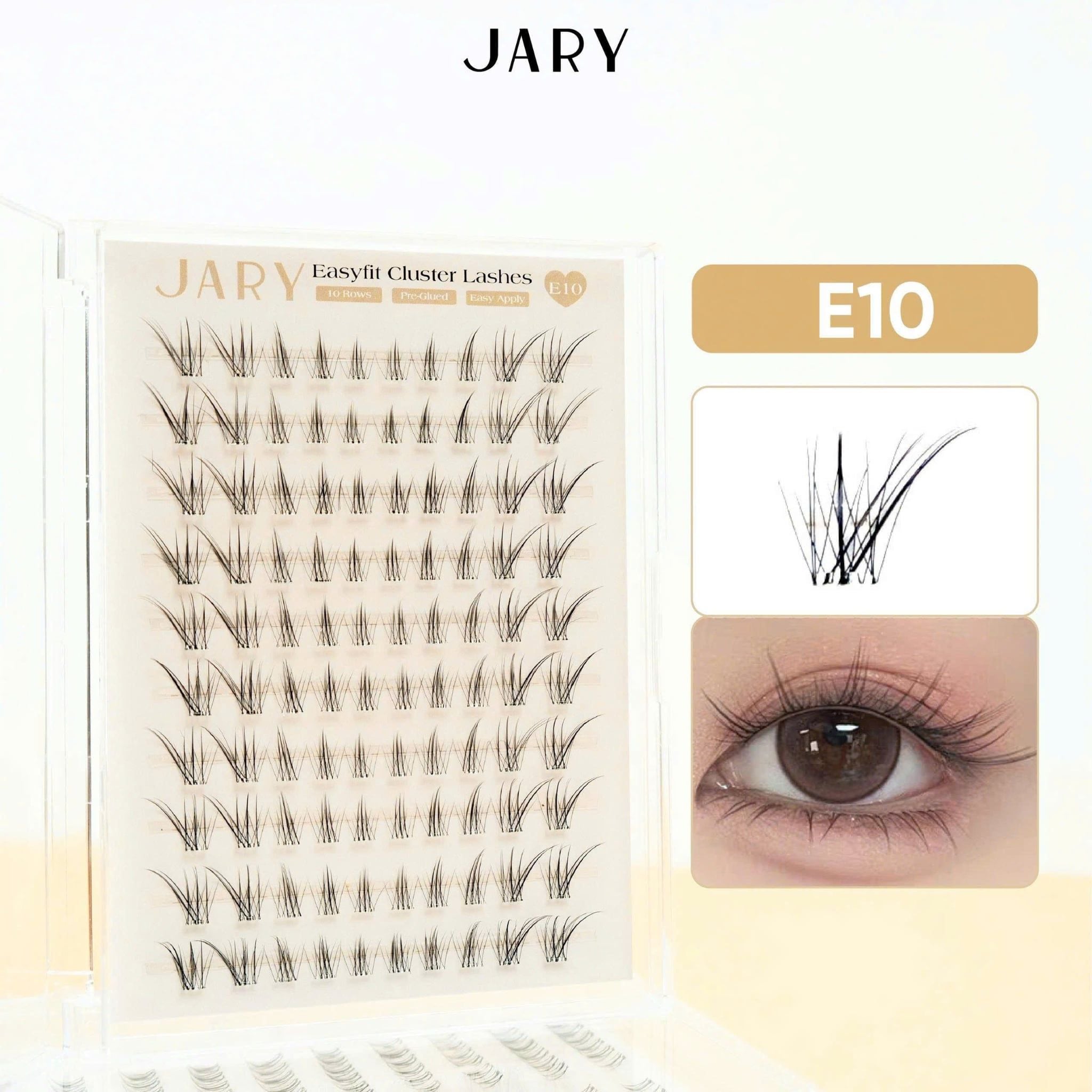 LÔNG MI CỤM CÓ SẴN KEO 10 HÀNG JARY EASYFIT CLUSTER LASHES - E10
