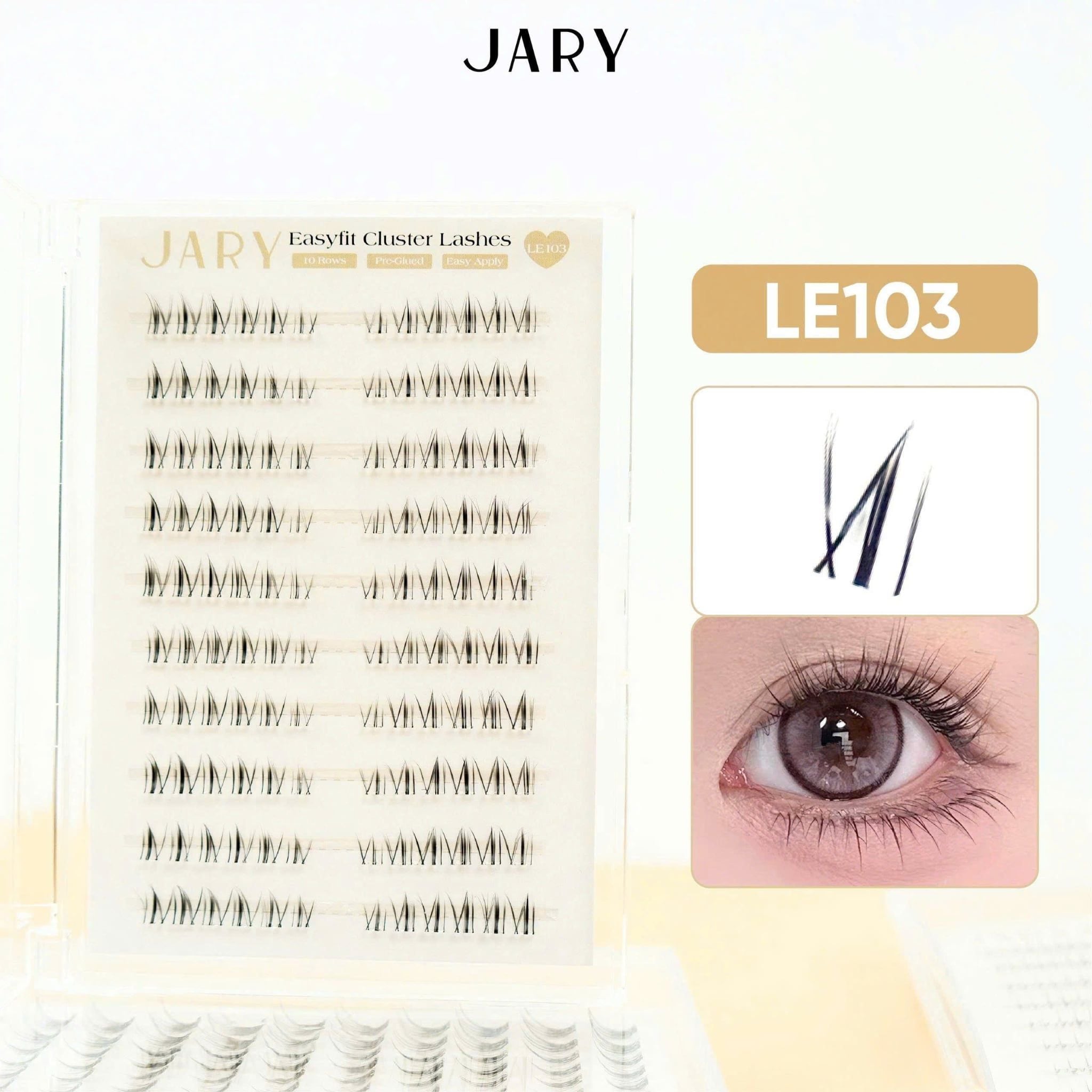 LÔNG MI CỤM CÓ SẴN KEO 10 HÀNG JARY EASYFIT CLUSTER LASHES - MI DƯỚI LE103