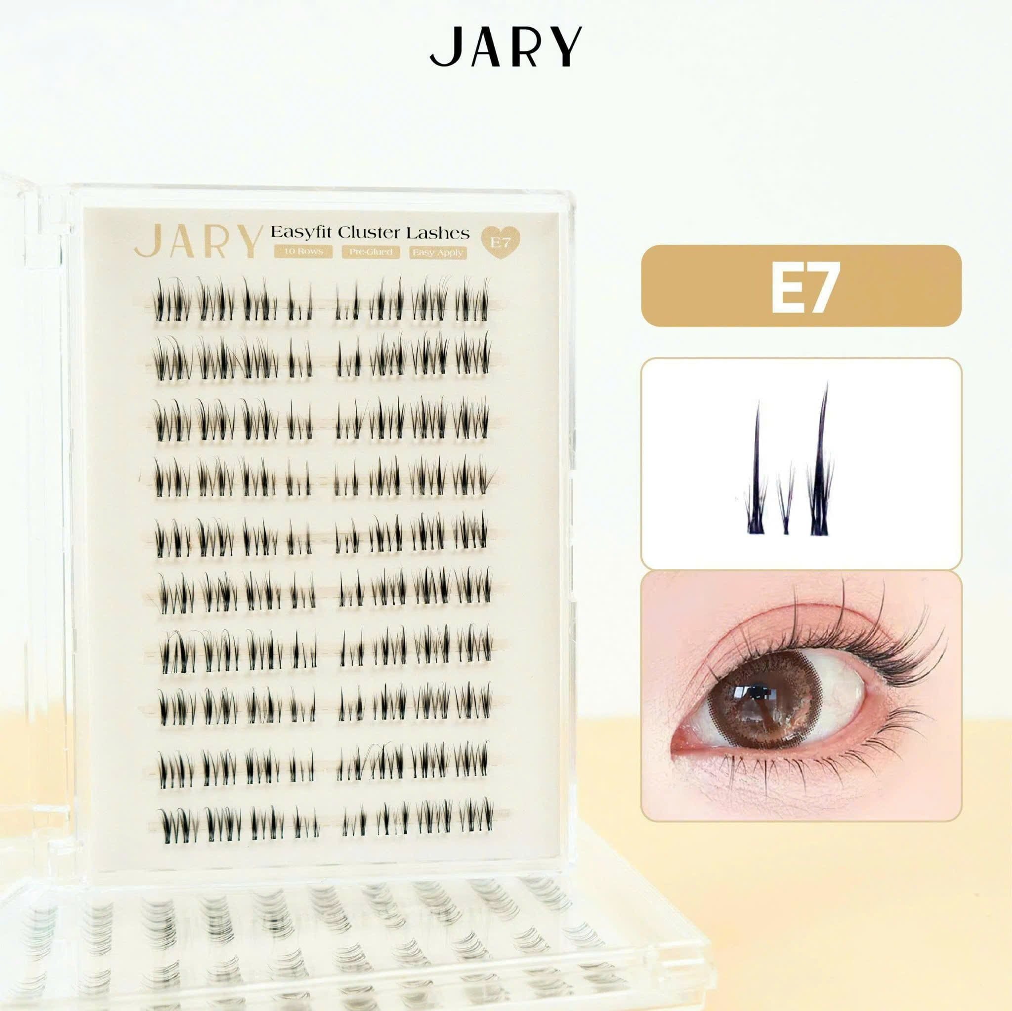 LÔNG MI CỤM CÓ SẴN KEO 10 HÀNG JARY EASYFIT CLUSTER LASHES - E7