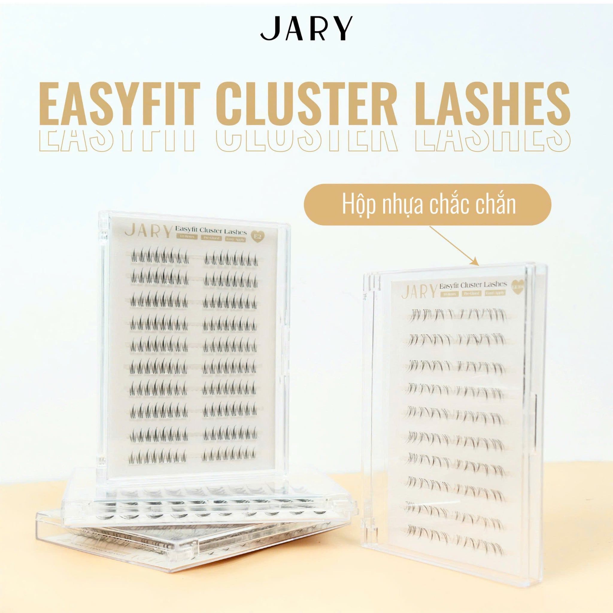 LÔNG MI CỤM CÓ SẴN KEO 10 HÀNG JARY EASYFIT CLUSTER LASHES - E5