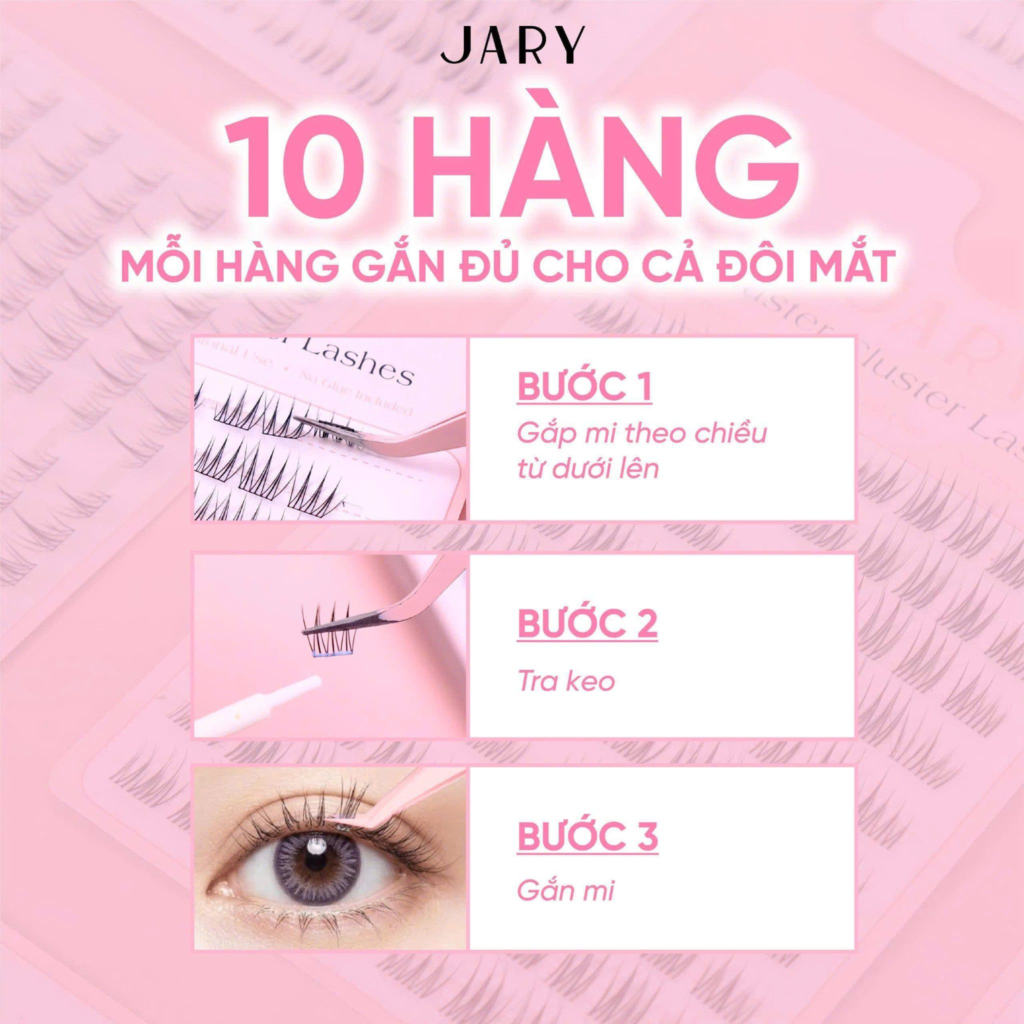 LÔNG MI CỤM KHÔNG KEO 10 HÀNG JARY MASTER CLUSTER LASHES - M2