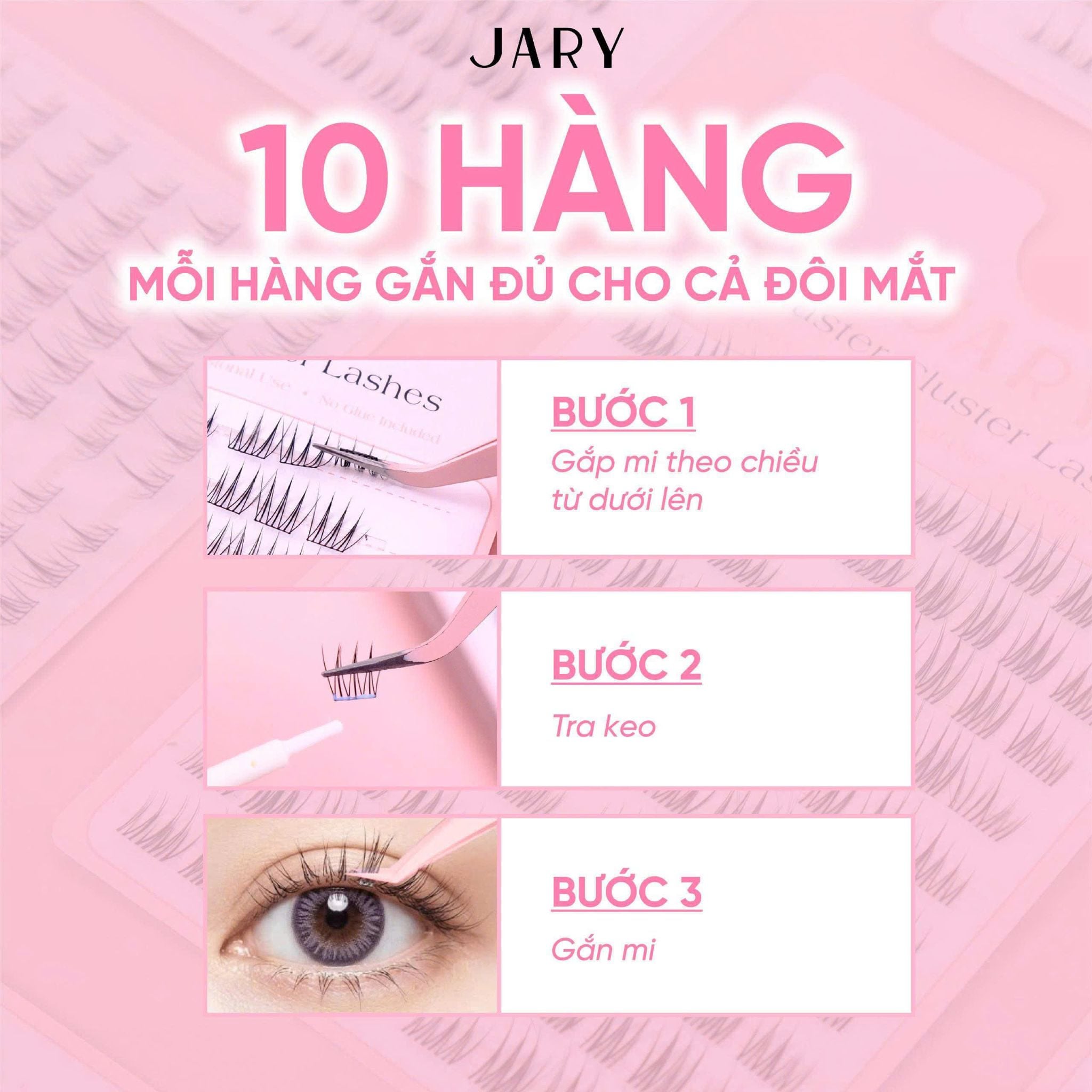 LÔNG MI CỤM KHÔNG KEO 10 HÀNG JARY MASTER CLUSTER LASHES - M3