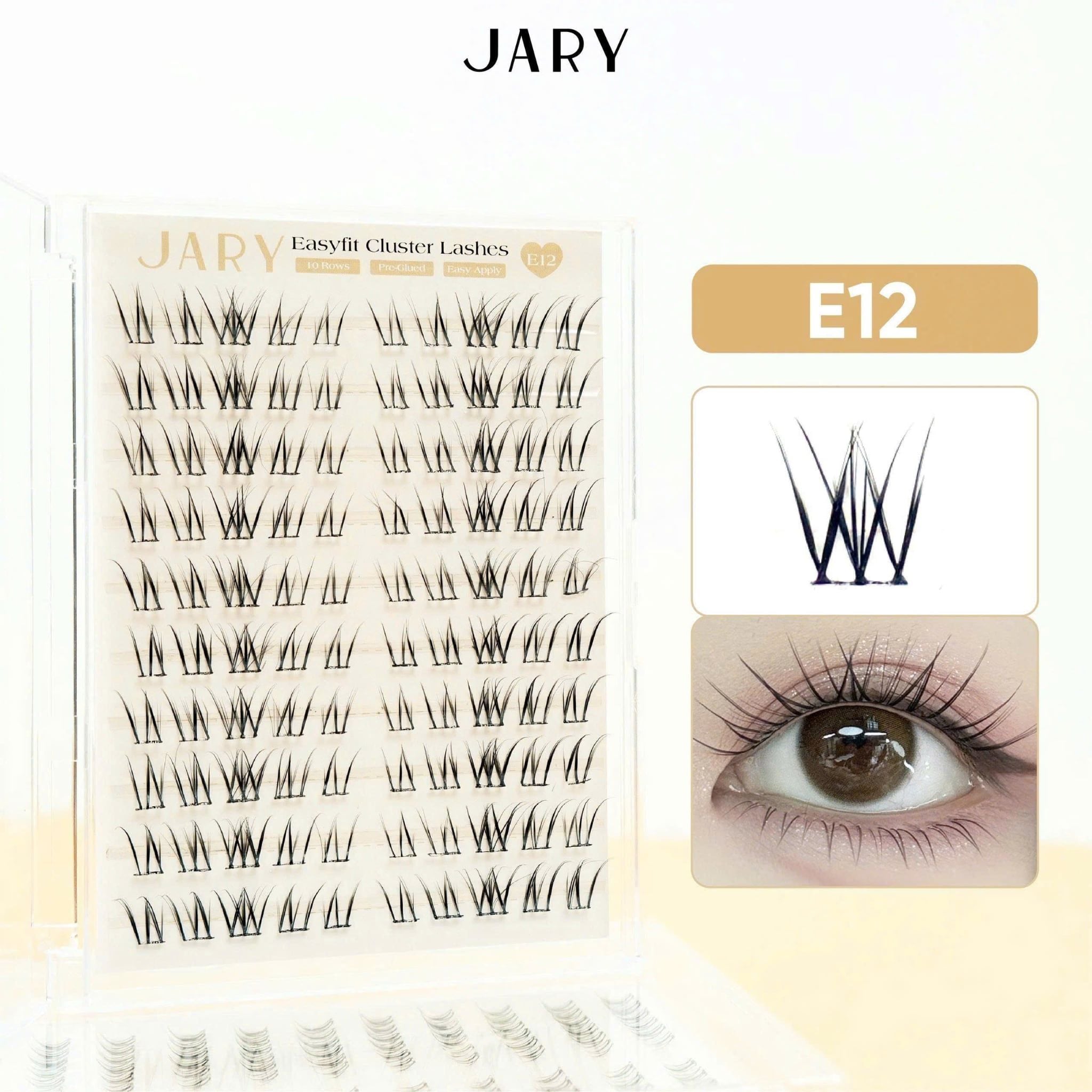 LÔNG MI CỤM CÓ SẴN KEO 10 HÀNG JARY EASYFIT CLUSTER LASHES - MI DƯỚI LE102