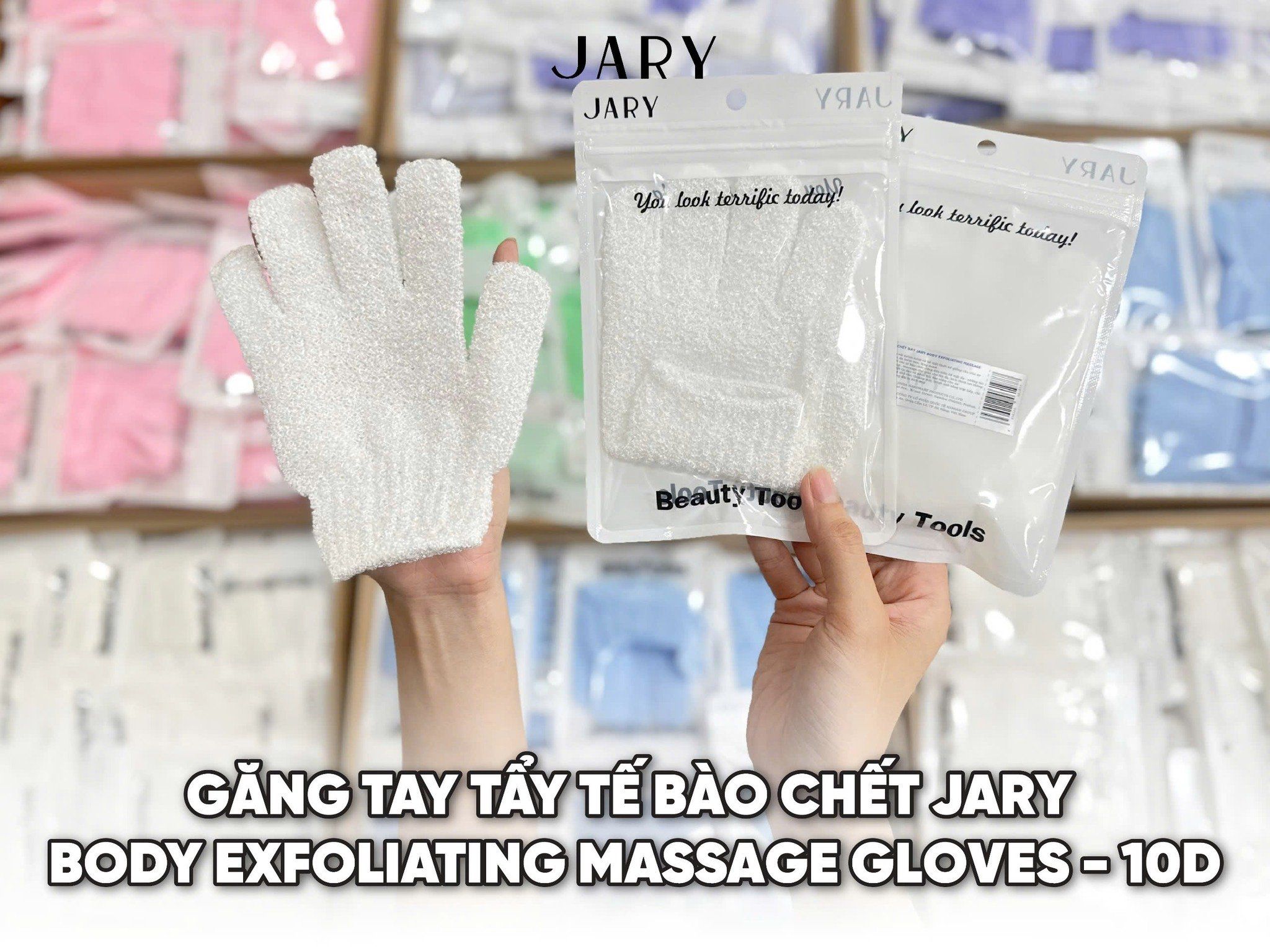 GĂNG TAY TẨY TẾ BÀO CHẾT JARY BODY EXFOLIATING MASSAGE GLOVES - 10D
