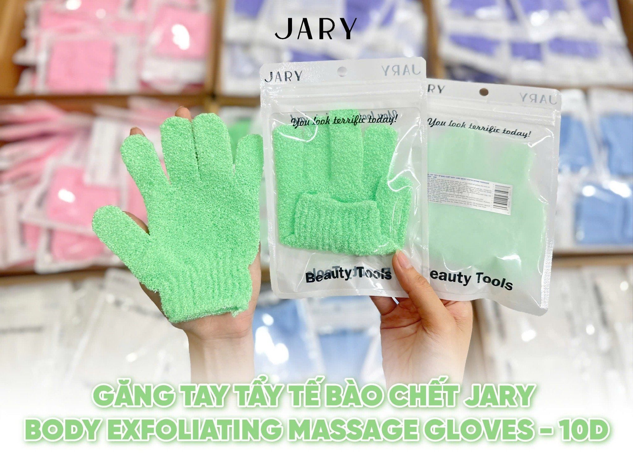 GĂNG TAY TẨY TẾ BÀO CHẾT JARY BODY EXFOLIATING MASSAGE GLOVES - 10D