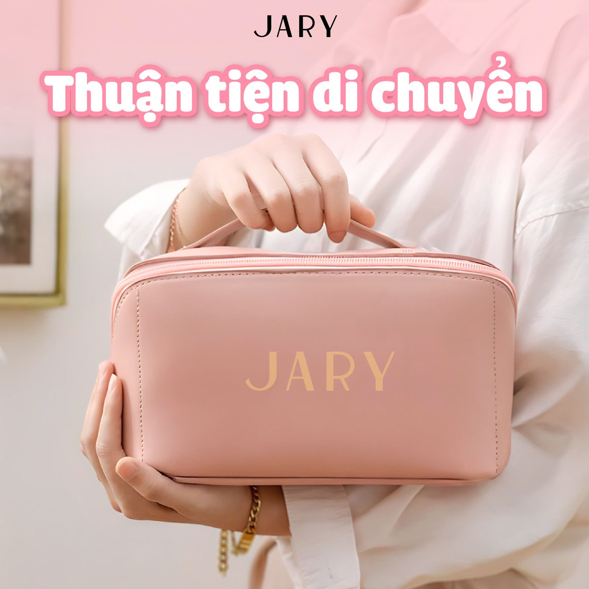 TÚI ĐỰNG MỸ PHẨM JARY DA PU - MÀU ĐEN