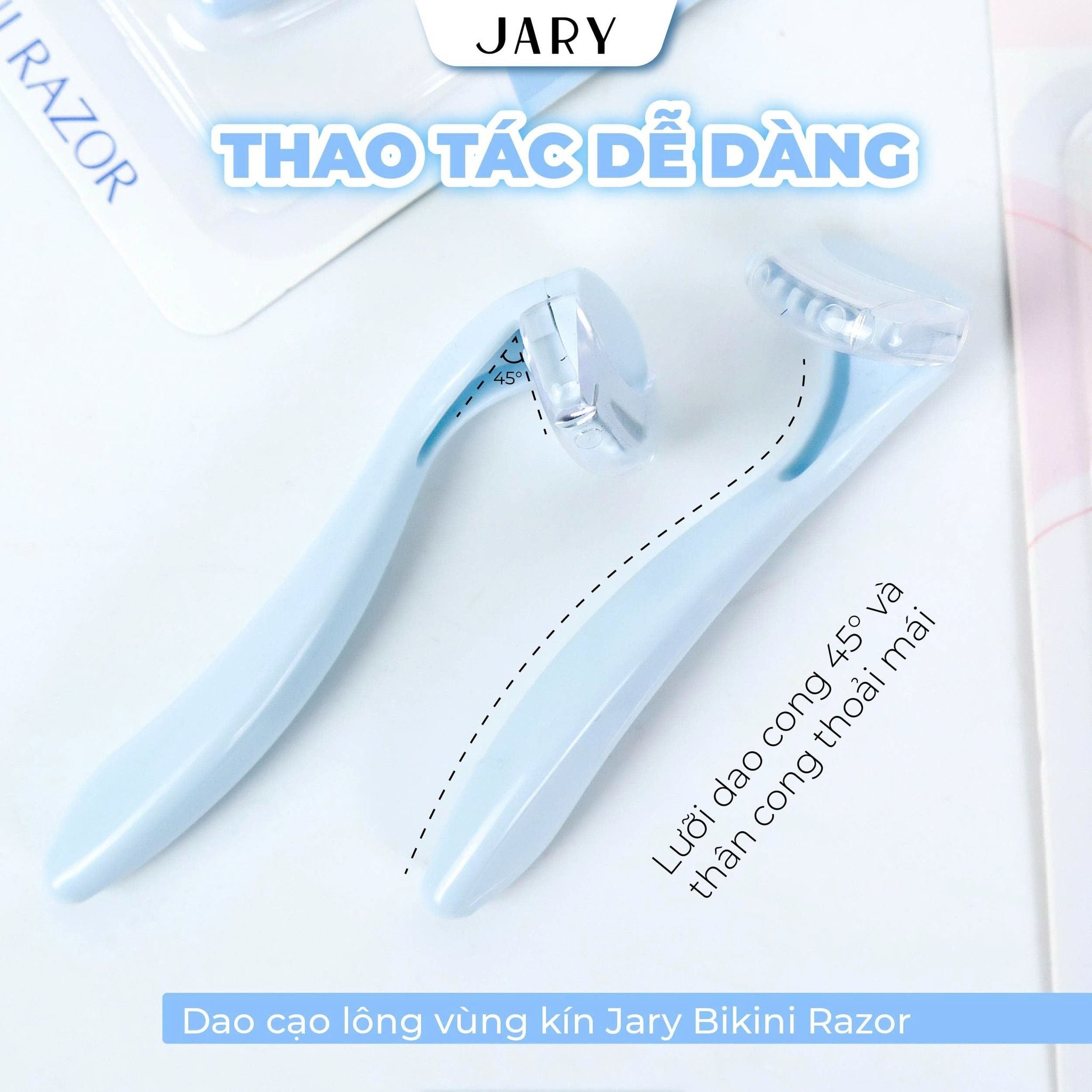 DAO CẠO LÔNG VÙNG KÍN JARY BIKINI RAZOR - SET 2 CÁI - MÀU HỒNG