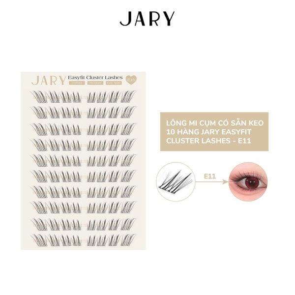 LÔNG MI CỤM CÓ SẴN KEO 10 HÀNG JARY EASYFIT CLUSTER LASHES - E11