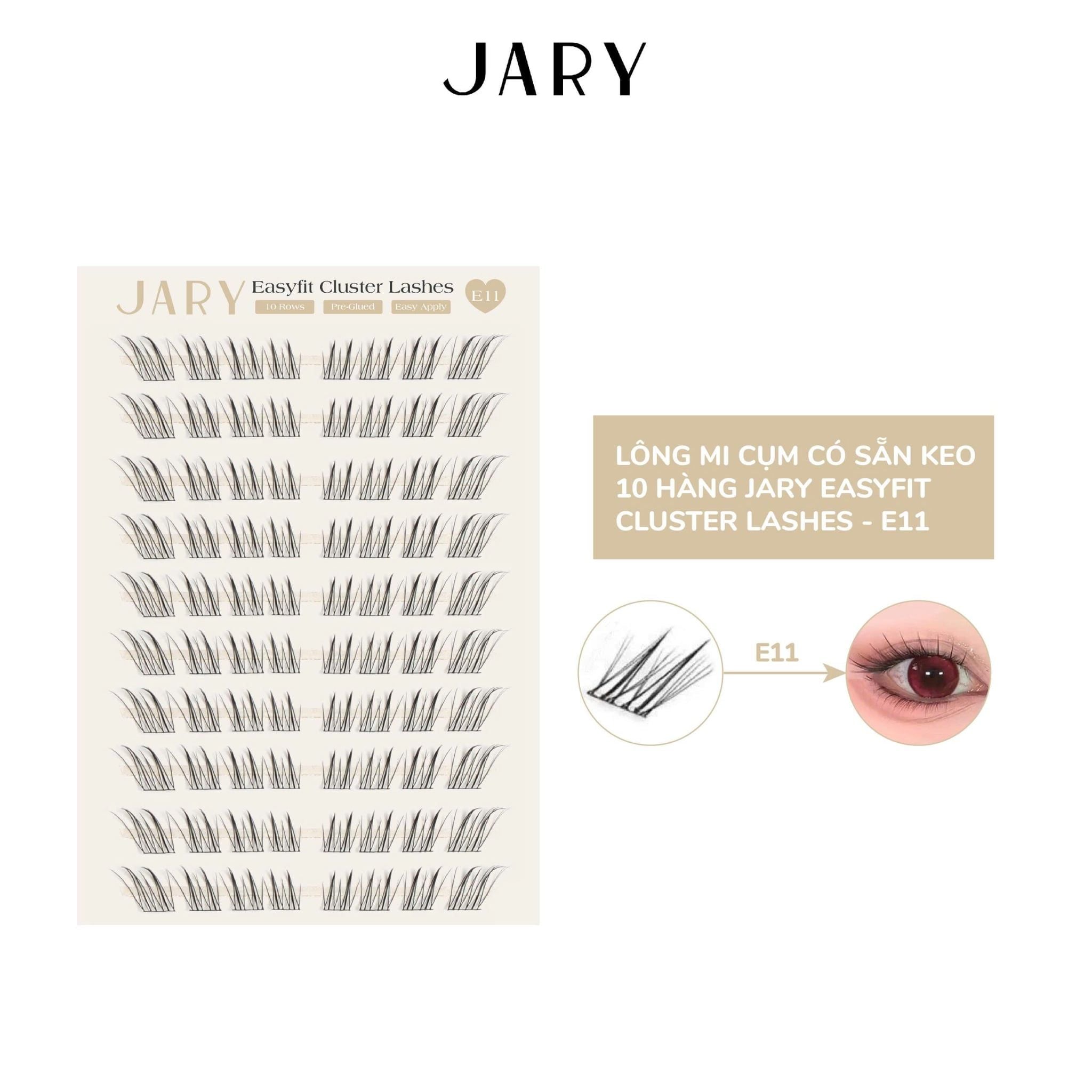 LÔNG MI CỤM CÓ SẴN KEO 10 HÀNG JARY EASYFIT CLUSTER LASHES - E11