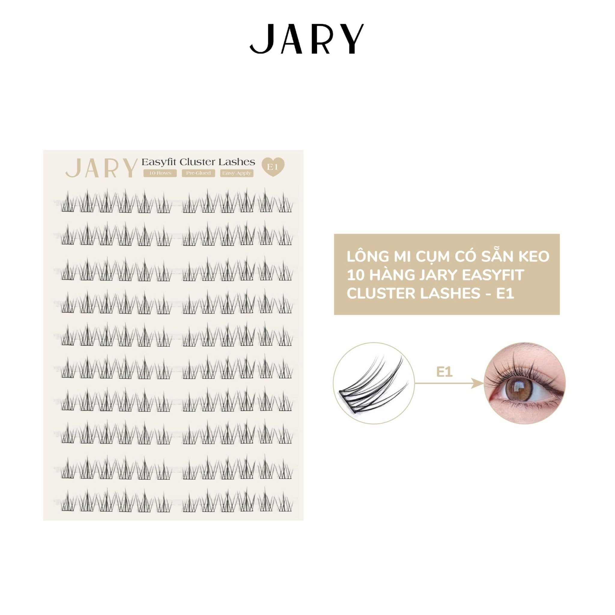 LÔNG MI CỤM CÓ SẴN KEO 10 HÀNG JARY EASYFIT CLUSTER LASHES - E1