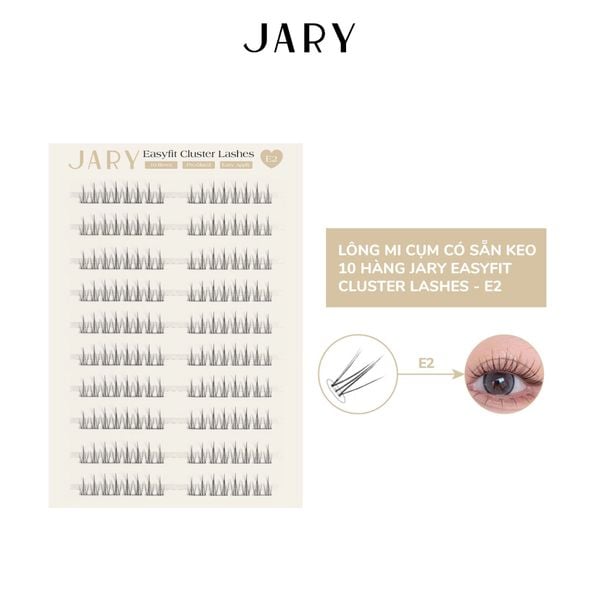 LÔNG MI CỤM CÓ SẴN KEO 10 HÀNG JARY EASYFIT CLUSTER LASHES - E2
