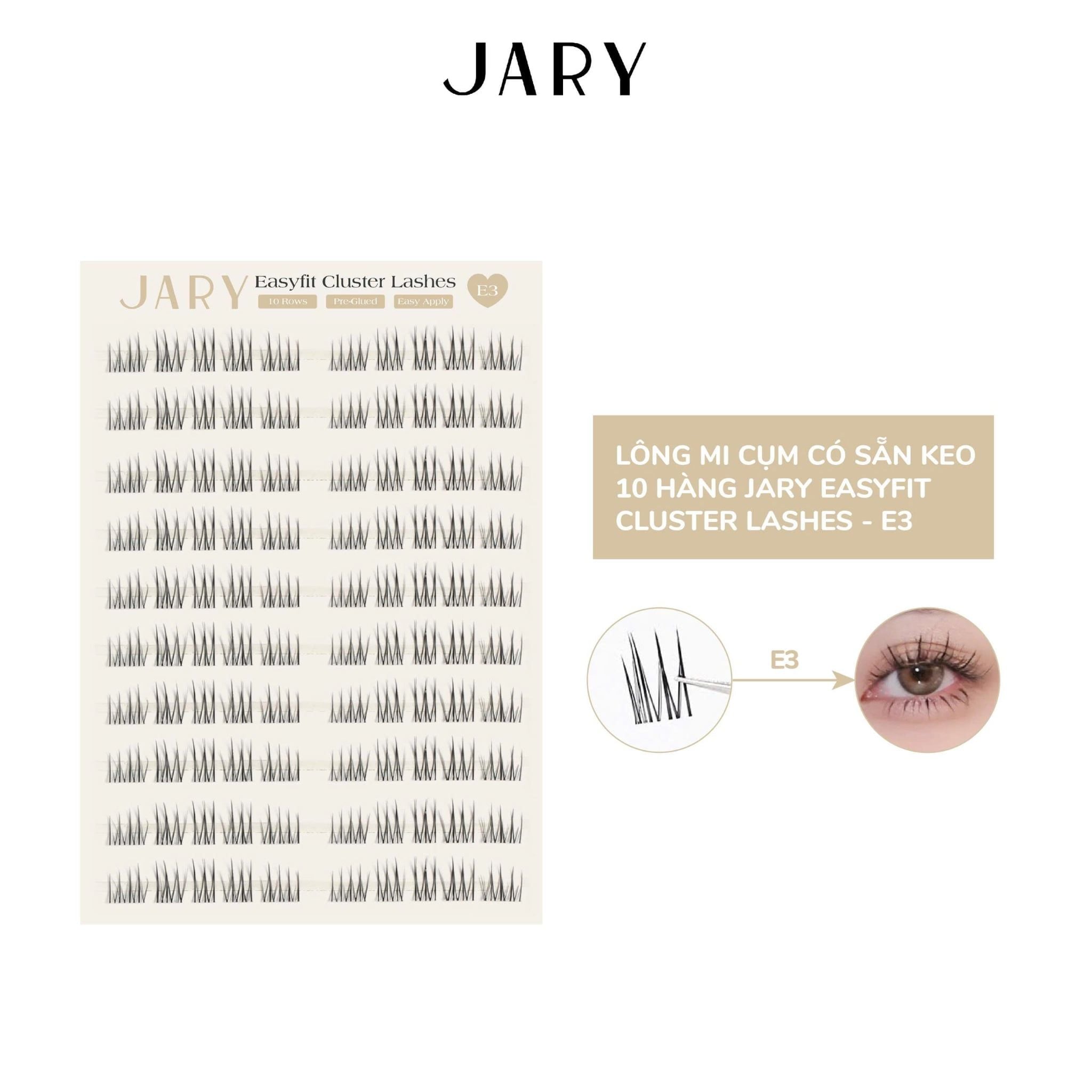 LÔNG MI CỤM CÓ SẴN KEO 10 HÀNG JARY EASYFIT CLUSTER LASHES - E3