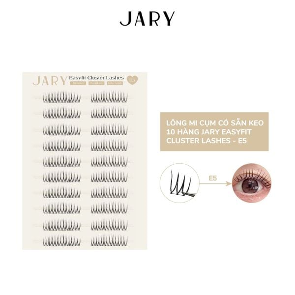 LÔNG MI CỤM CÓ SẴN KEO 10 HÀNG JARY EASYFIT CLUSTER LASHES - E5