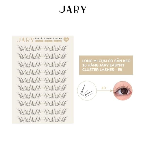 LÔNG MI CỤM CÓ SẴN KEO 10 HÀNG JARY EASYFIT CLUSTER LASHES - E9