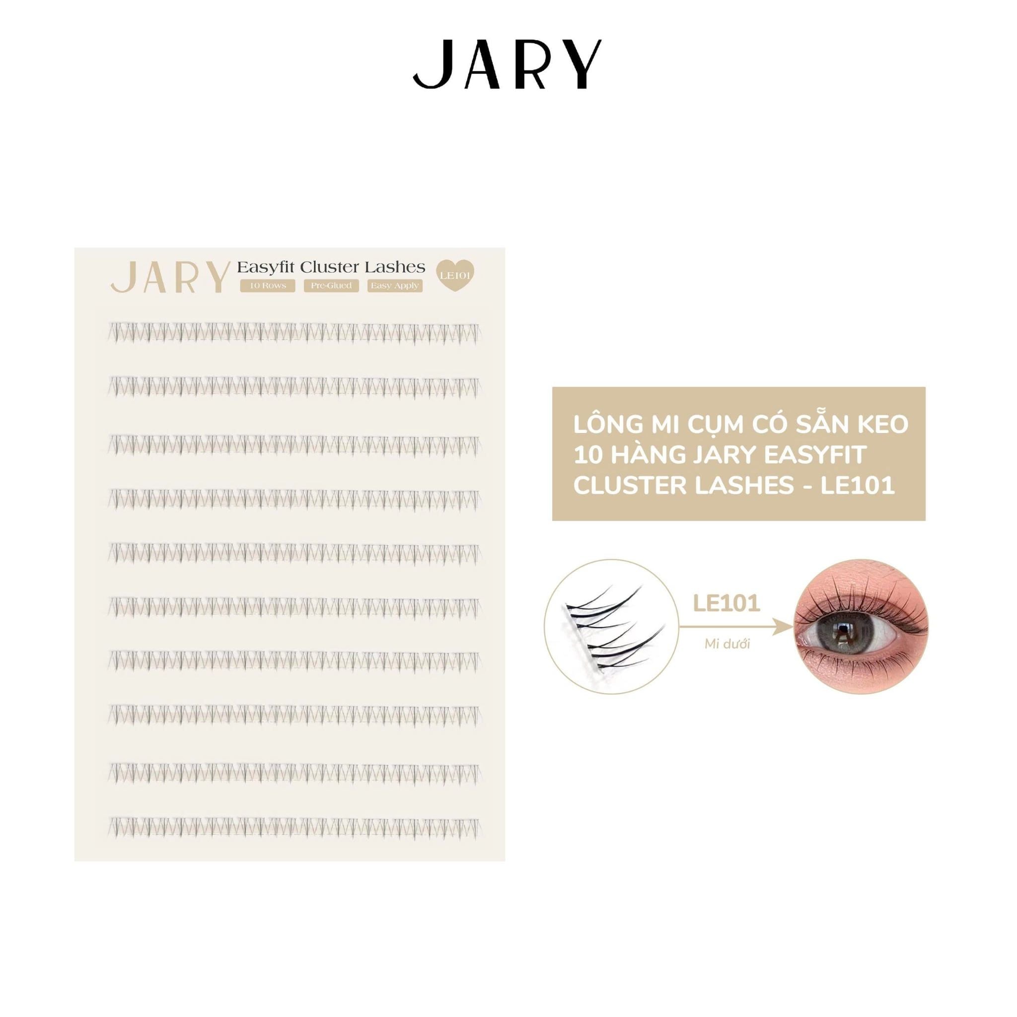 LÔNG MI CỤM CÓ SẴN KEO 10 HÀNG JARY EASYFIT CLUSTER LASHES - MI DƯỚI LE101