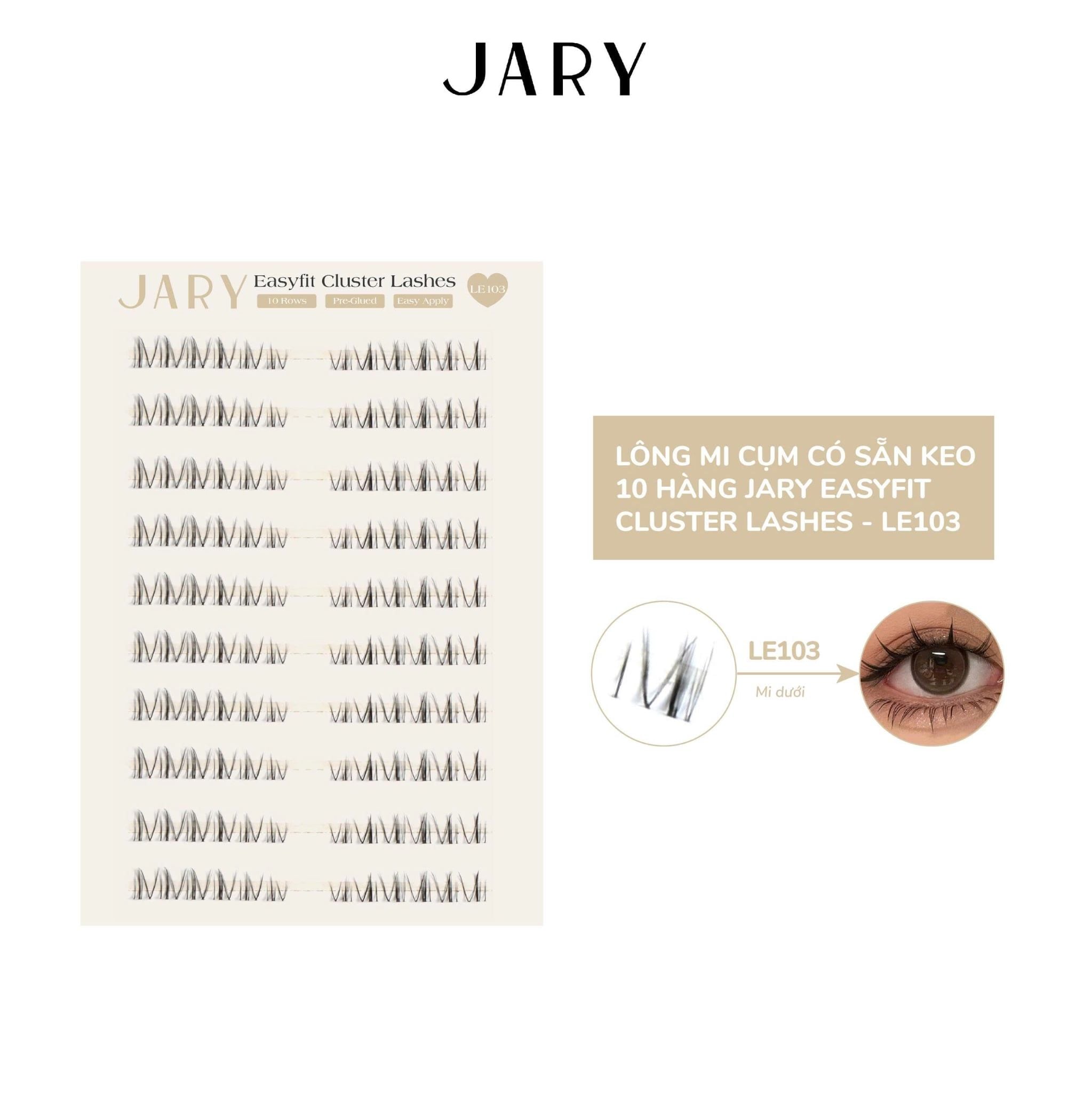 LÔNG MI CỤM CÓ SẴN KEO 10 HÀNG JARY EASYFIT CLUSTER LASHES - MI DƯỚI LE103