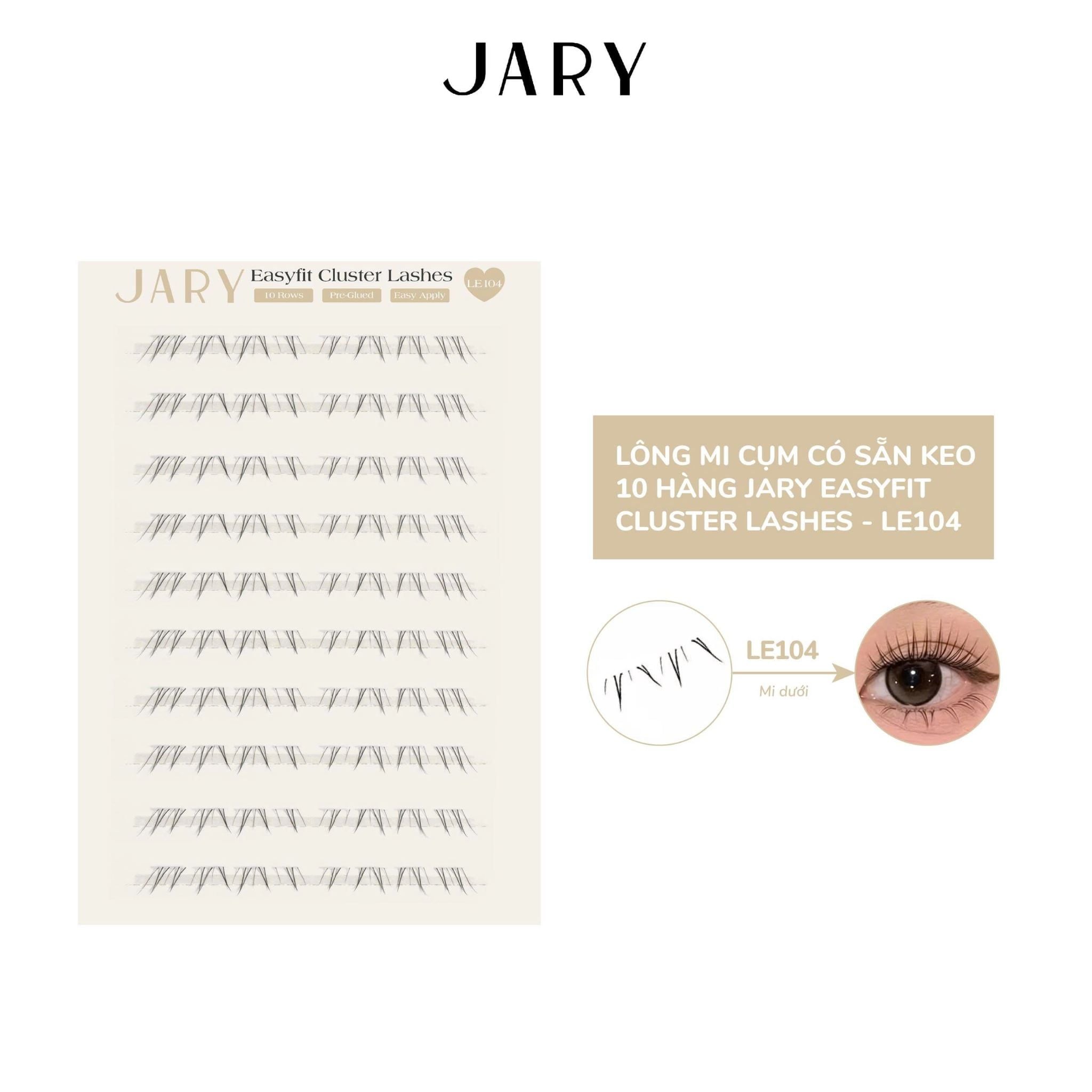LÔNG MI CỤM CÓ SẴN KEO 10 HÀNG JARY EASYFIT CLUSTER LASHES - MI DƯỚI LE104