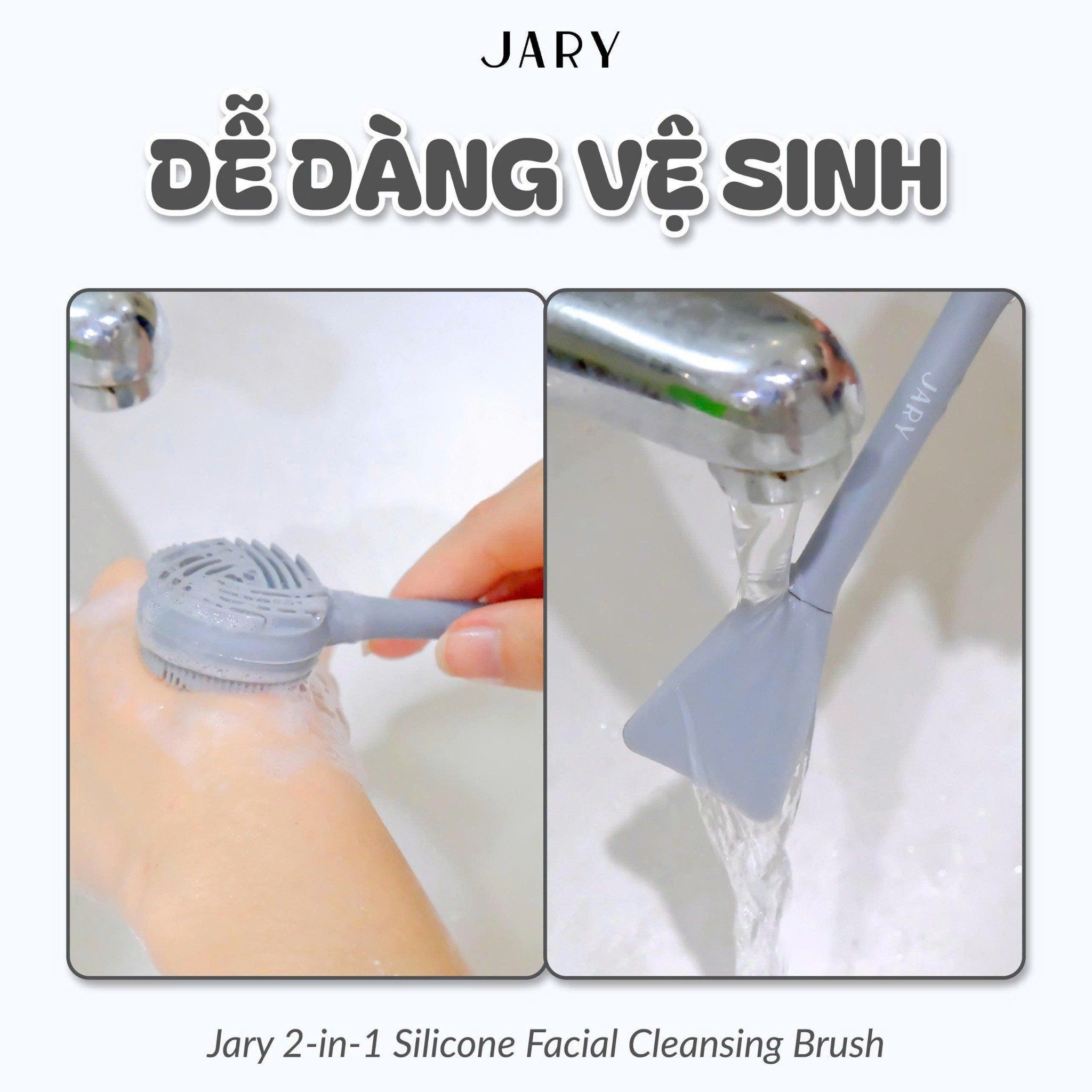 CỌ RỬA MẶT & ĐẮP MẶT NẠ JARY 2-IN-1 SILICONE FACIAL CLEANSING BRUSH