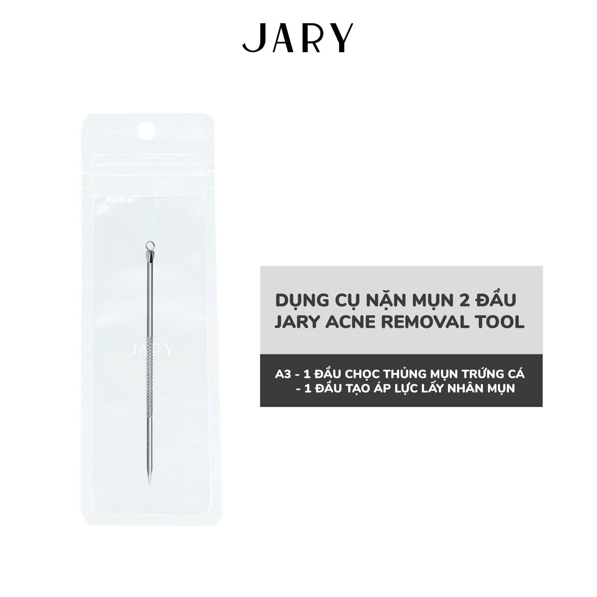 DỤNG CỤ NẶN MỤN 2 ĐẦU JARY ACNE REMOVAL TOOL - A3 - 1 ĐẦU CHỌC THỦNG MỤN TRỨNG CÁ - 1 ĐẦU TẠO ÁP LỰC LẤY NHÂN MỤN