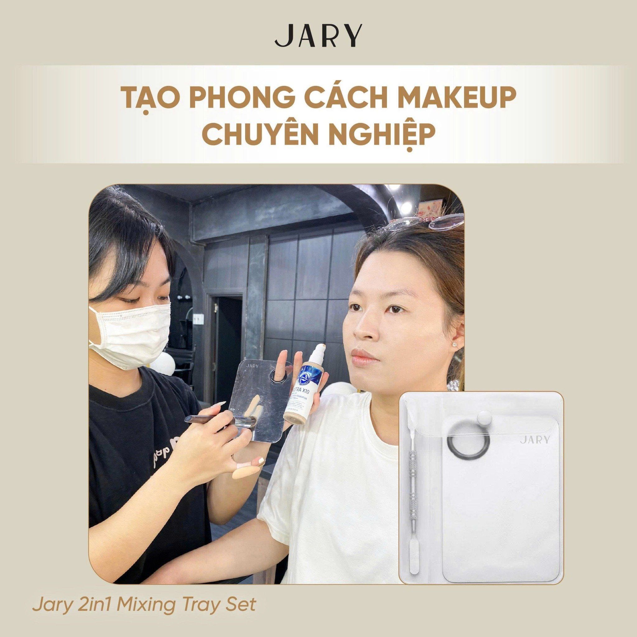 BỘ DỤNG CỤ KHAY THÌA TRỘN 2IN1 DÀNH CHO MAKEUP AIRTIST JARY 2IN1 MIXING TRAY
