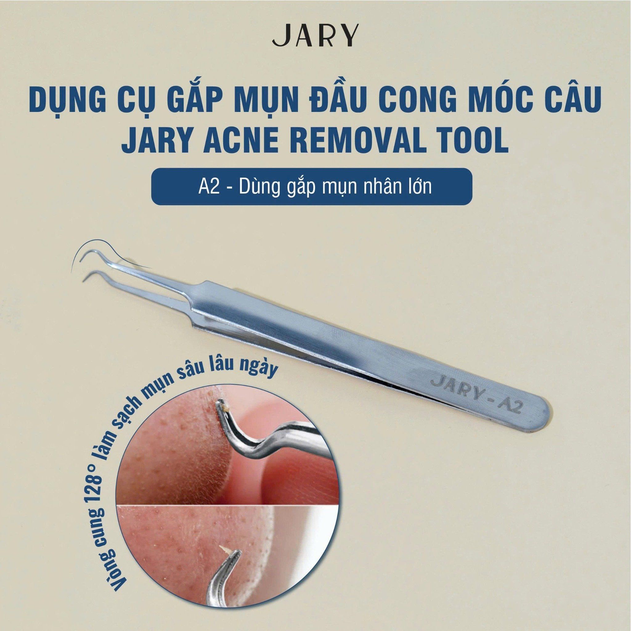 DỤNG CỤ GẮP MỤN ĐẦU CONG MÓC CÂU JARY ACNE REMOVAL TOOL - A2 - DÙNG GẮP MỤN NHÂN LỚN