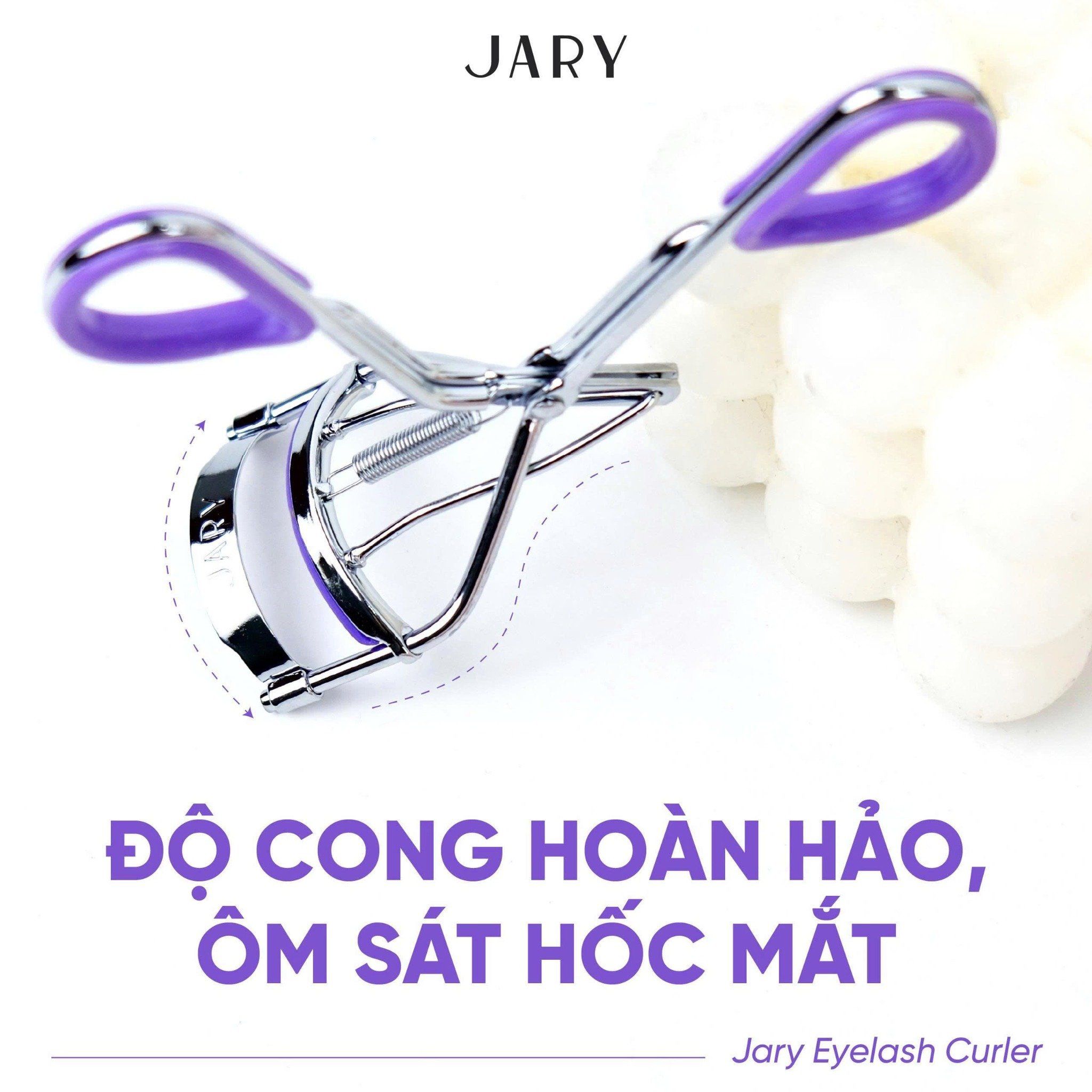 KẸP BẤM MI LÒ XO MÀU TÍM JARY EYELASH CURLER - FULLBOX - PURPLE