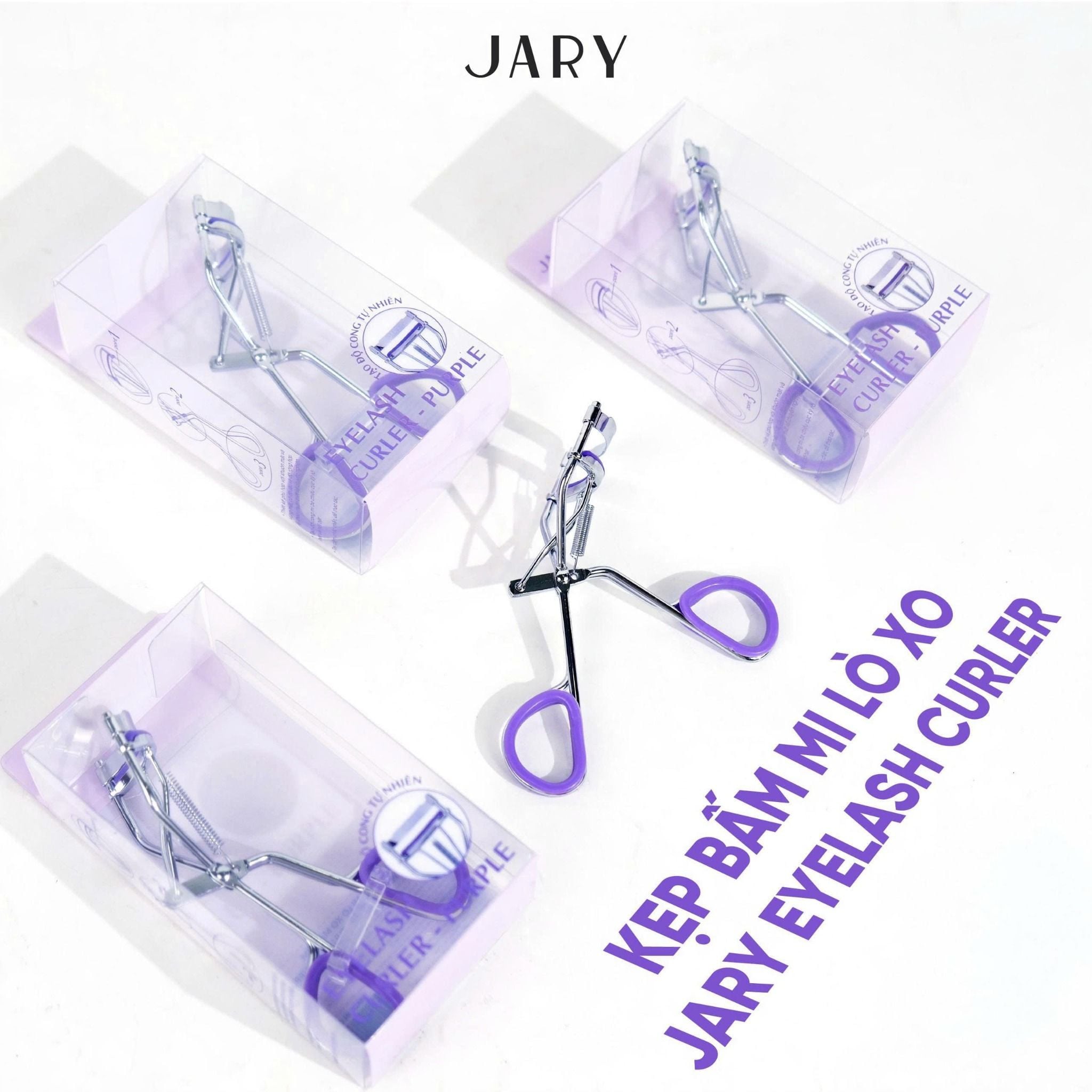 KẸP BẤM MI LÒ XO MÀU TÍM JARY EYELASH CURLER - FULLBOX - PURPLE