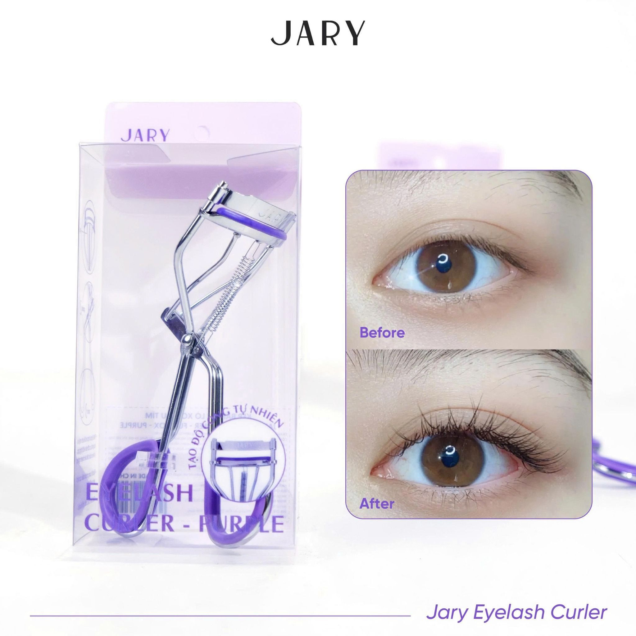 KẸP BẤM MI LÒ XO MÀU TÍM JARY EYELASH CURLER - FULLBOX - PURPLE