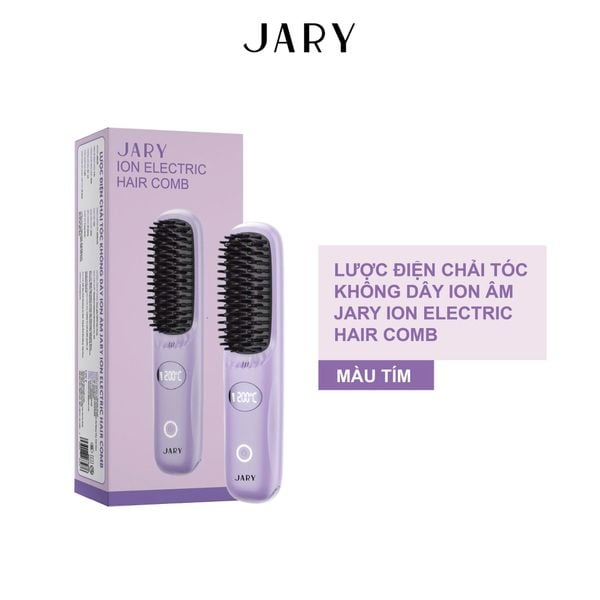 LƯỢC ĐIỆN CHẢI TÓC KHÔNG DÂY ION ÂM JARY ION ELECTRIC HAIR COMB - MÀU TÍM