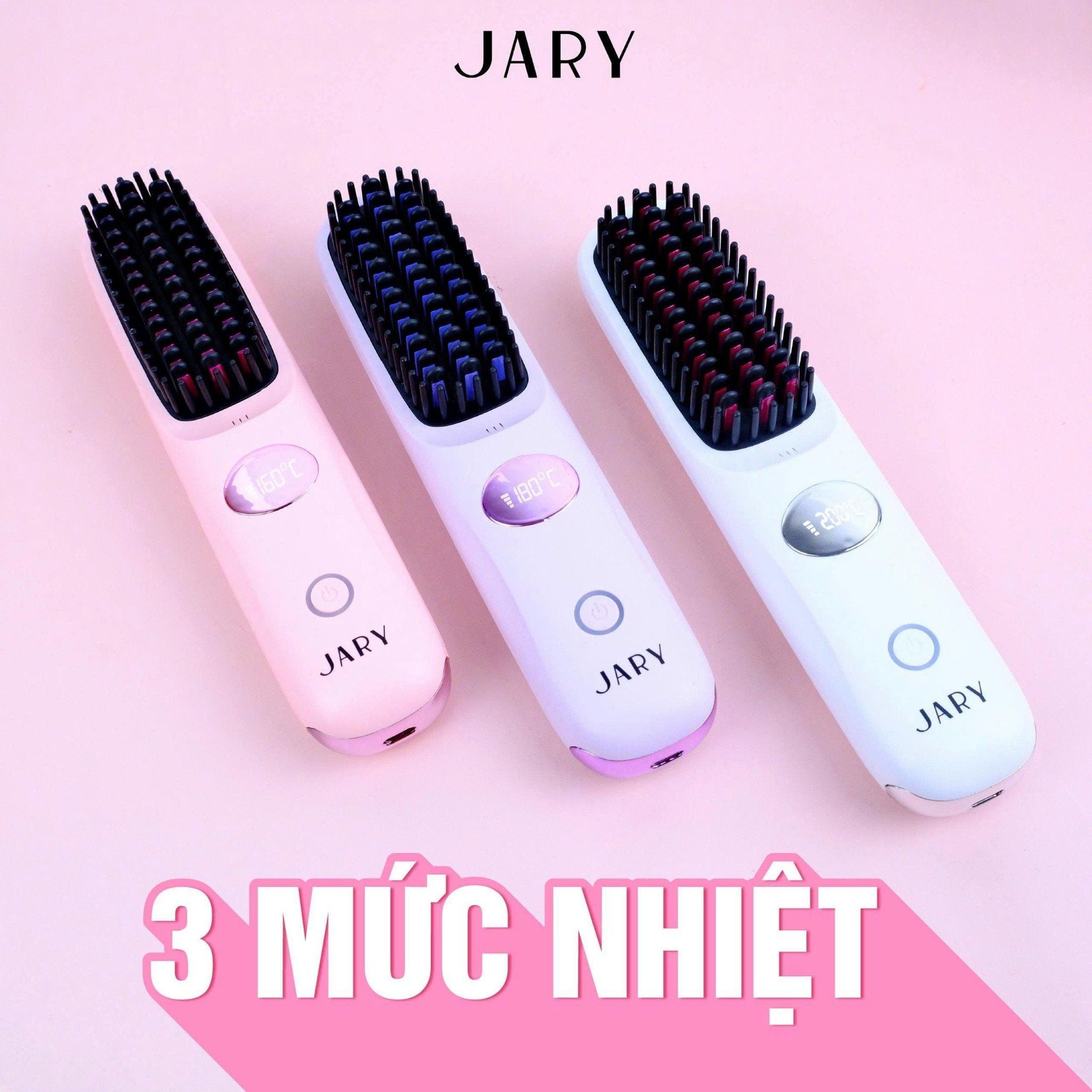 LƯỢC ĐIỆN CHẢI TÓC KHÔNG DÂY ION ÂM JARY ION ELECTRIC HAIR COMB - MÀU TÍM