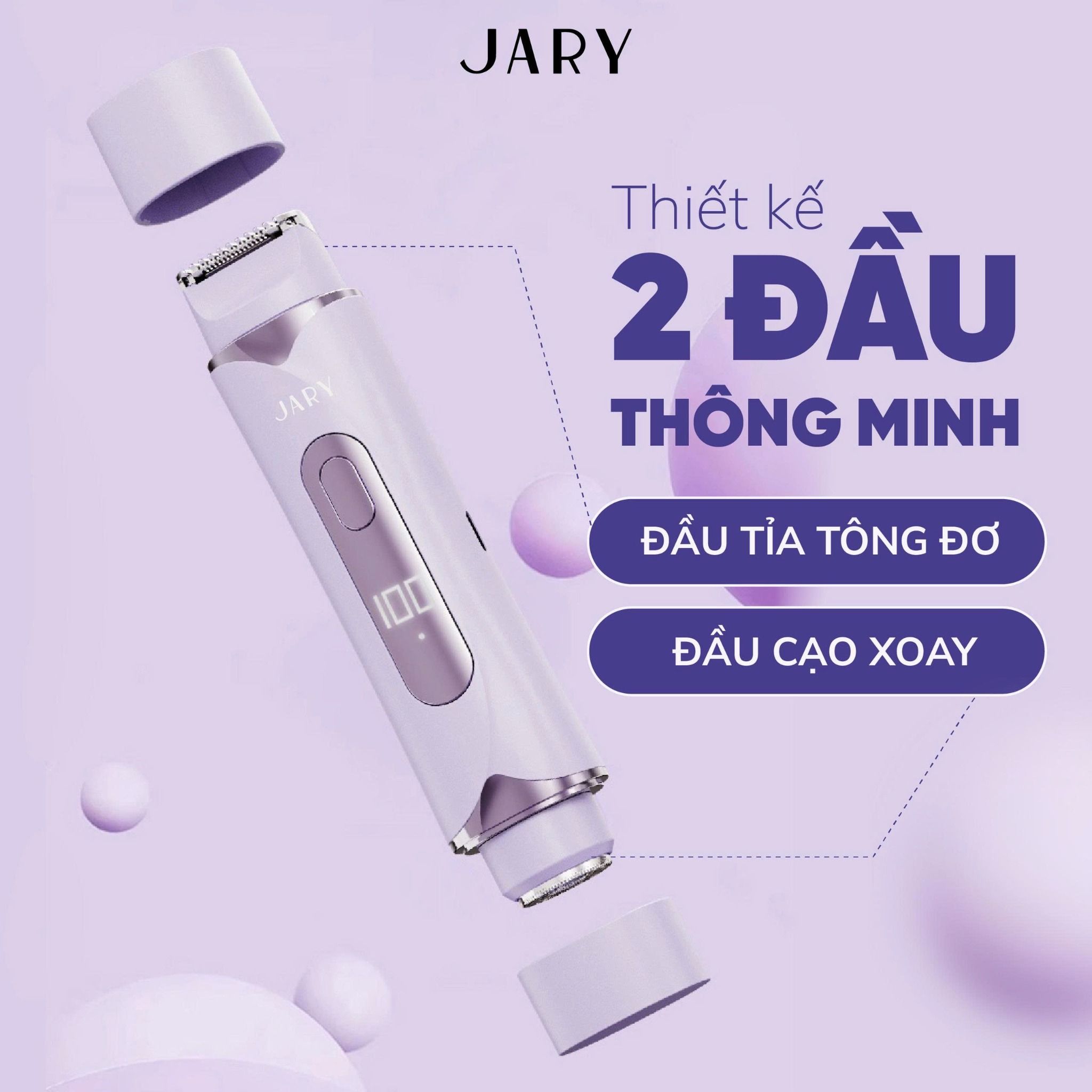 MÁY CẠO LÔNG 2 ĐẦU JARY GLOW DUO HAIR REMOVER - MÀU HỒNG